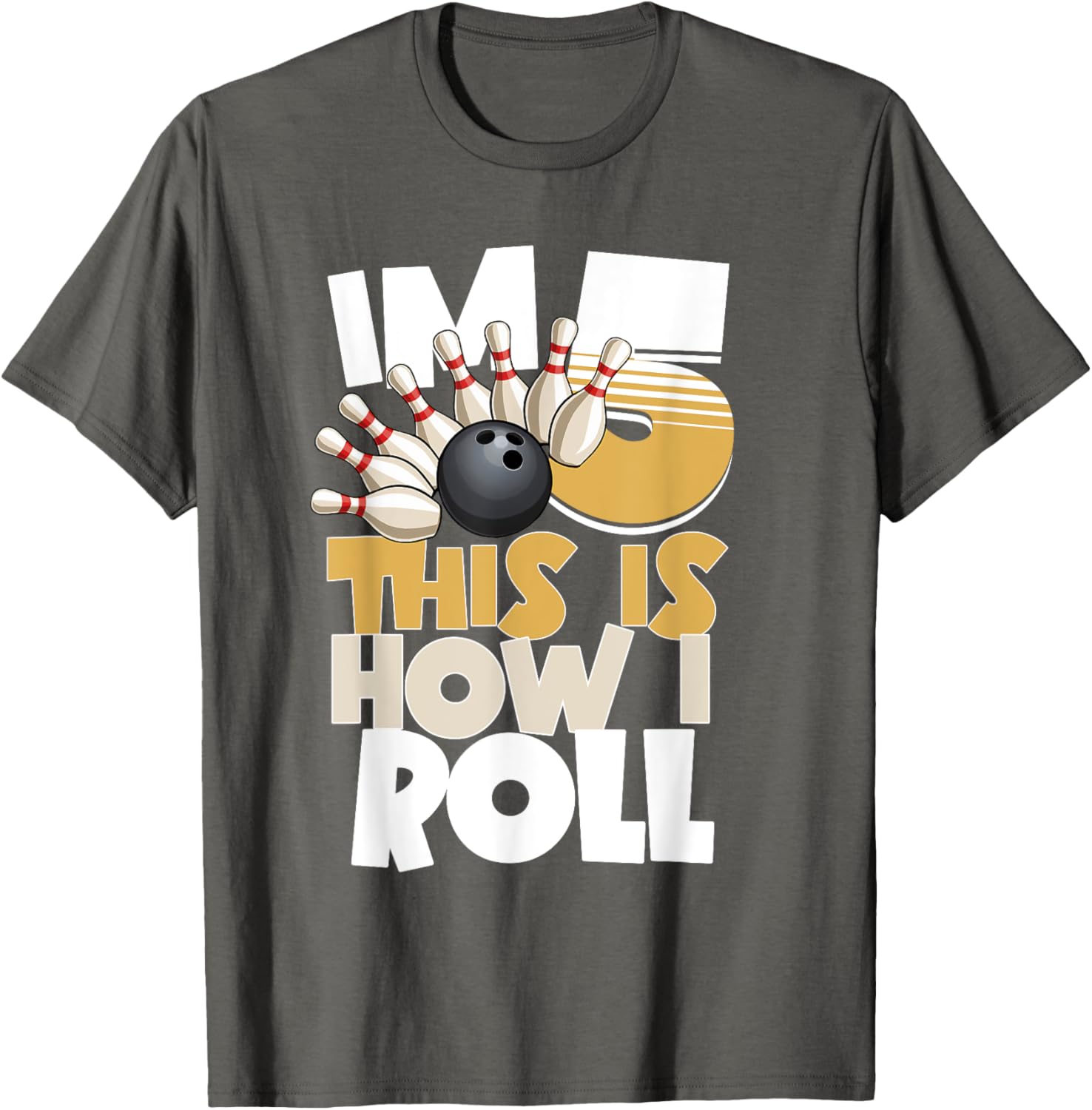 5th Birthday Bowling Shirt I'm 5 This is How I Roll for Kids - 8