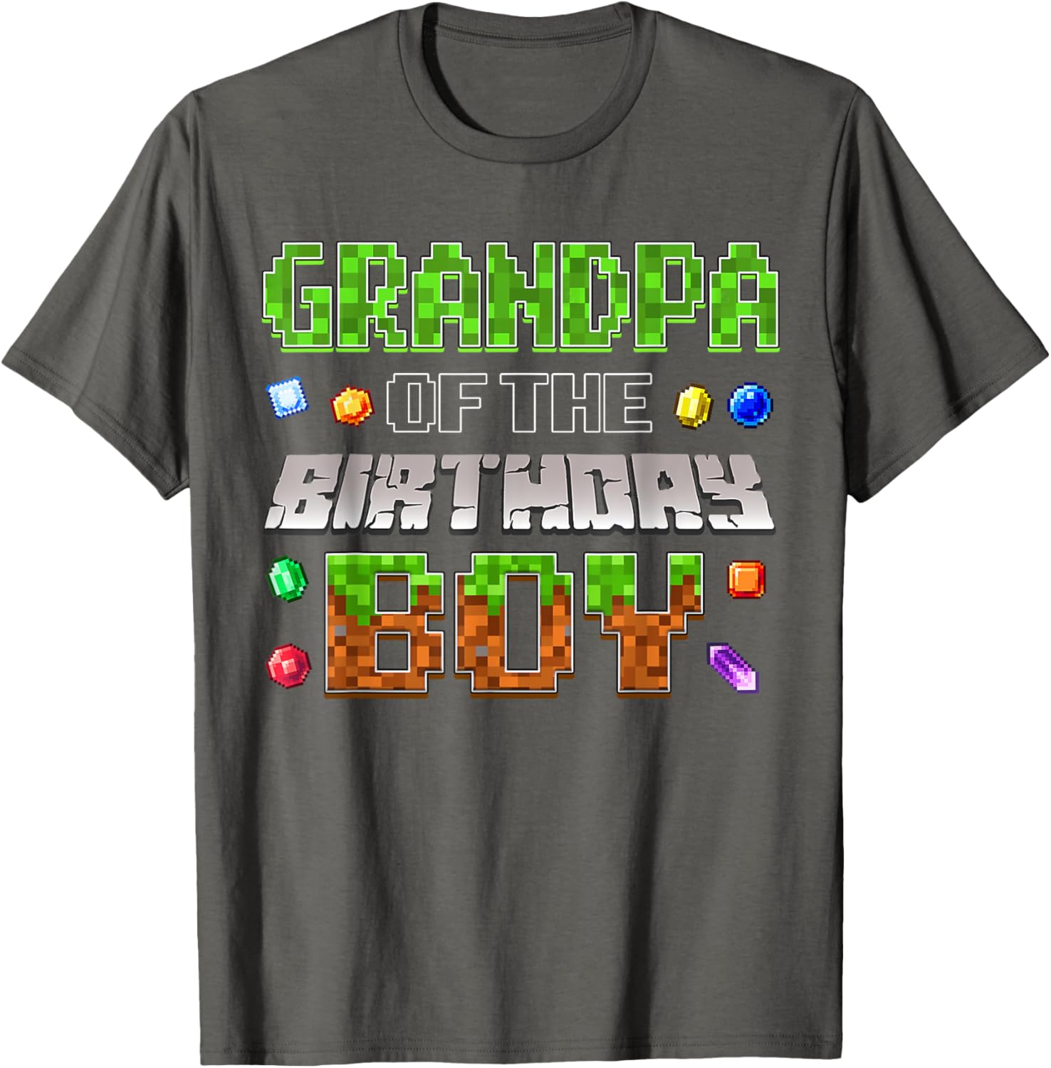 Grandpa of the Birthday Boy Pixel Number T-Shirt for Fun Celebrations - 17