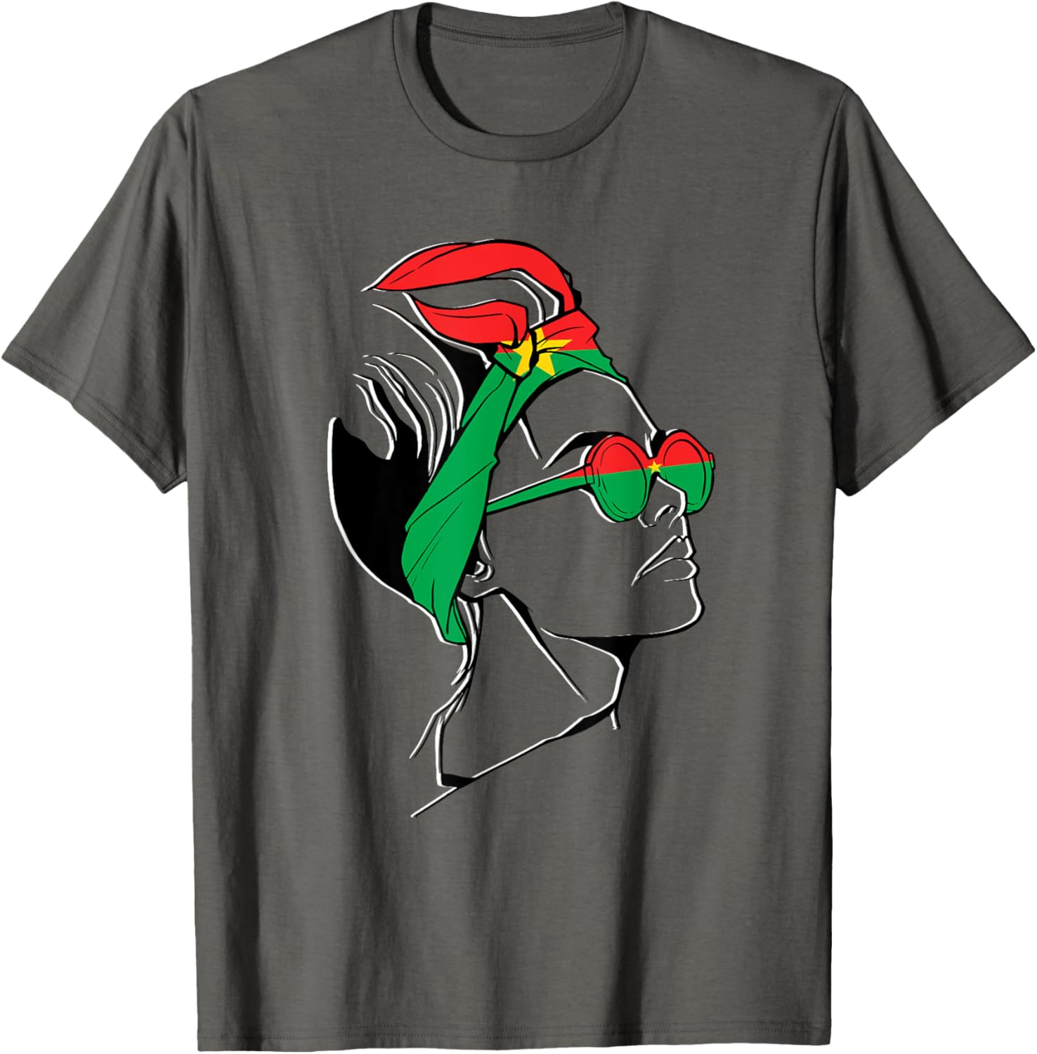 Burkina Faso Pride T-Shirt with Headscarf Design for Women - 5