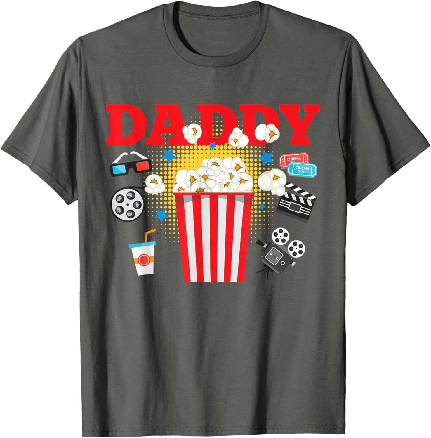 Movie Night Party Daddy Birthday T-Shirt for Fun Family Celebrations - 4