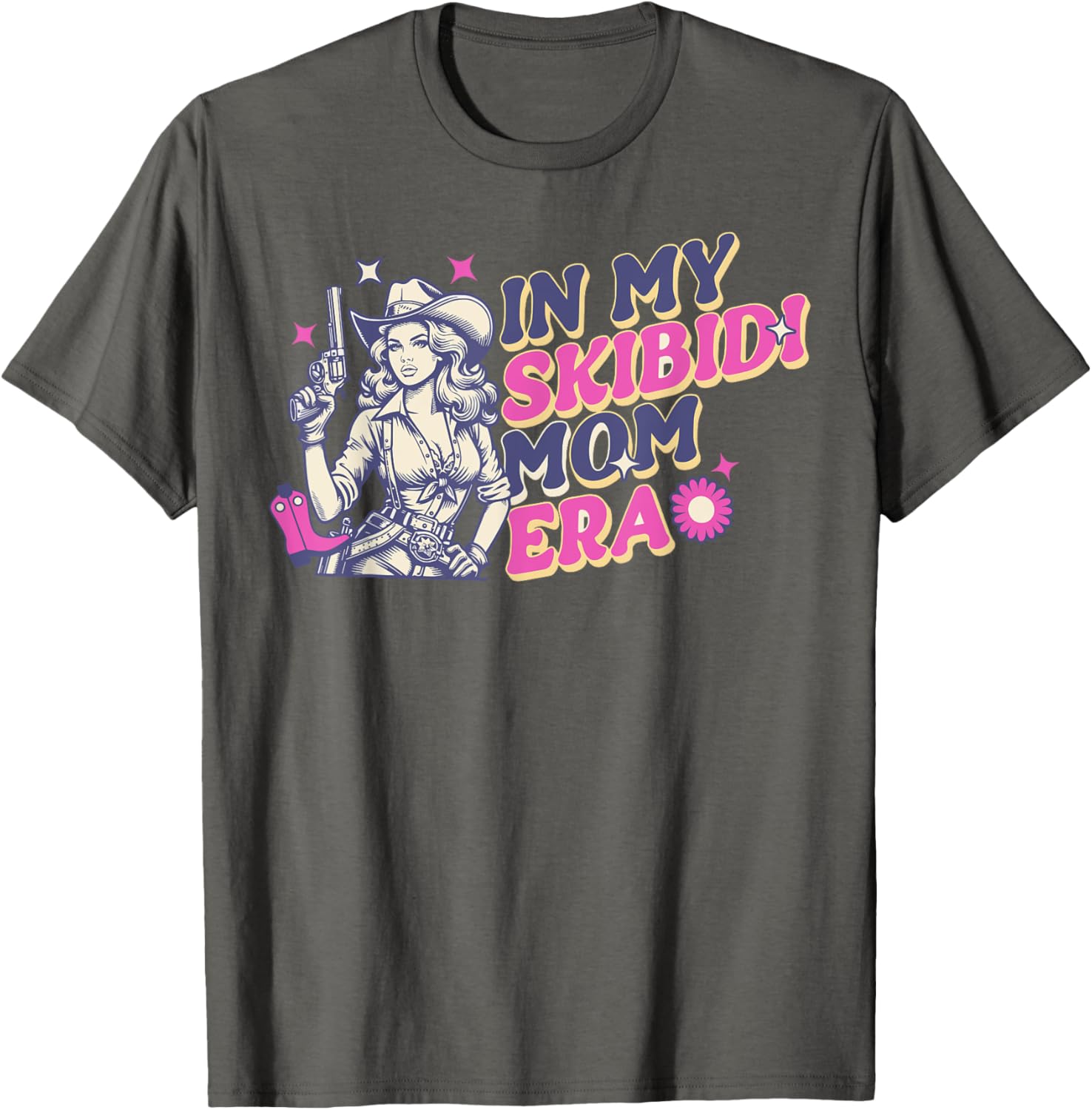 Vintage Skibidi Mom Era Cowgirl Western Rodeo T-Shirt for Women - 8