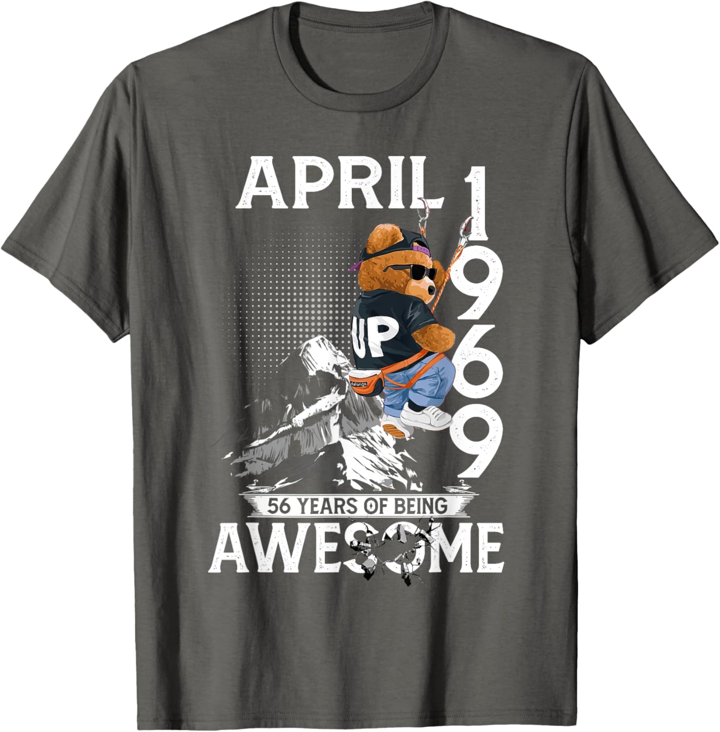 56th Birthday Bear T-Shirt for Real Legends Born April 1969 - 8