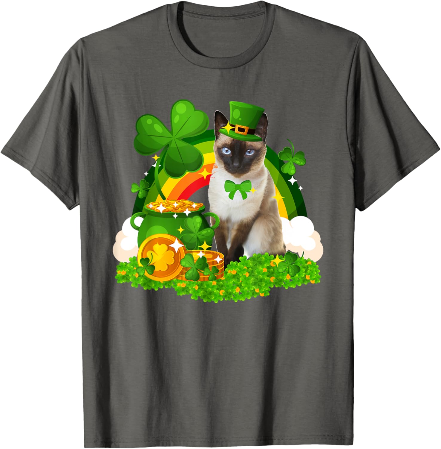 Adorable Leprechaun Siamese Cat St Patrick's Day T-Shirt for Cat Lovers - 19