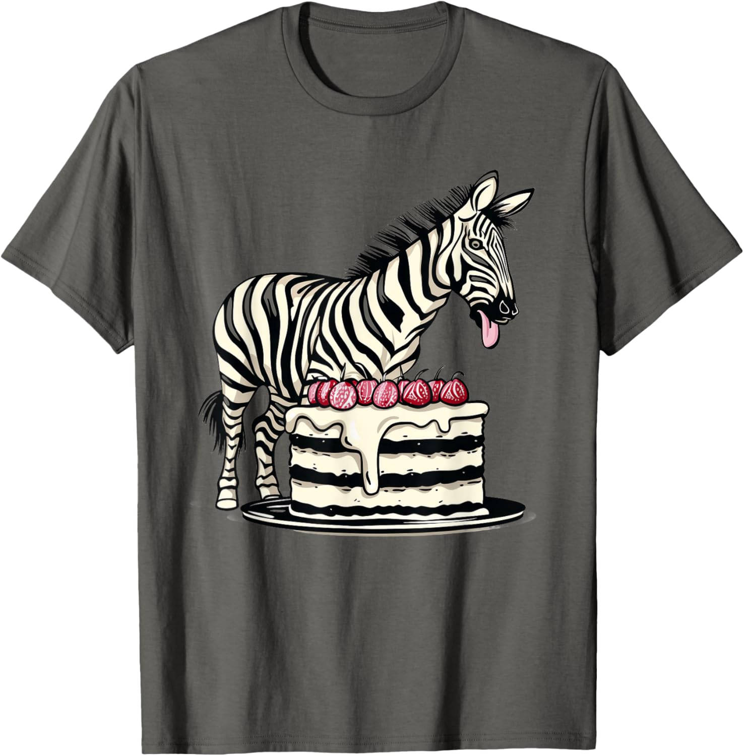 Zebra Cake Funny T-Shirt for Fun-Loving Foodies and Animal Lovers - 5