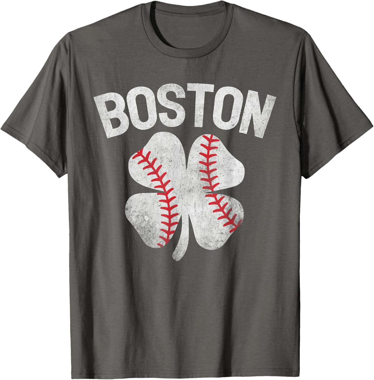 Boston St Patrick's Day Shamrock Clover Baseball T-Shirt for Celebrations - 1