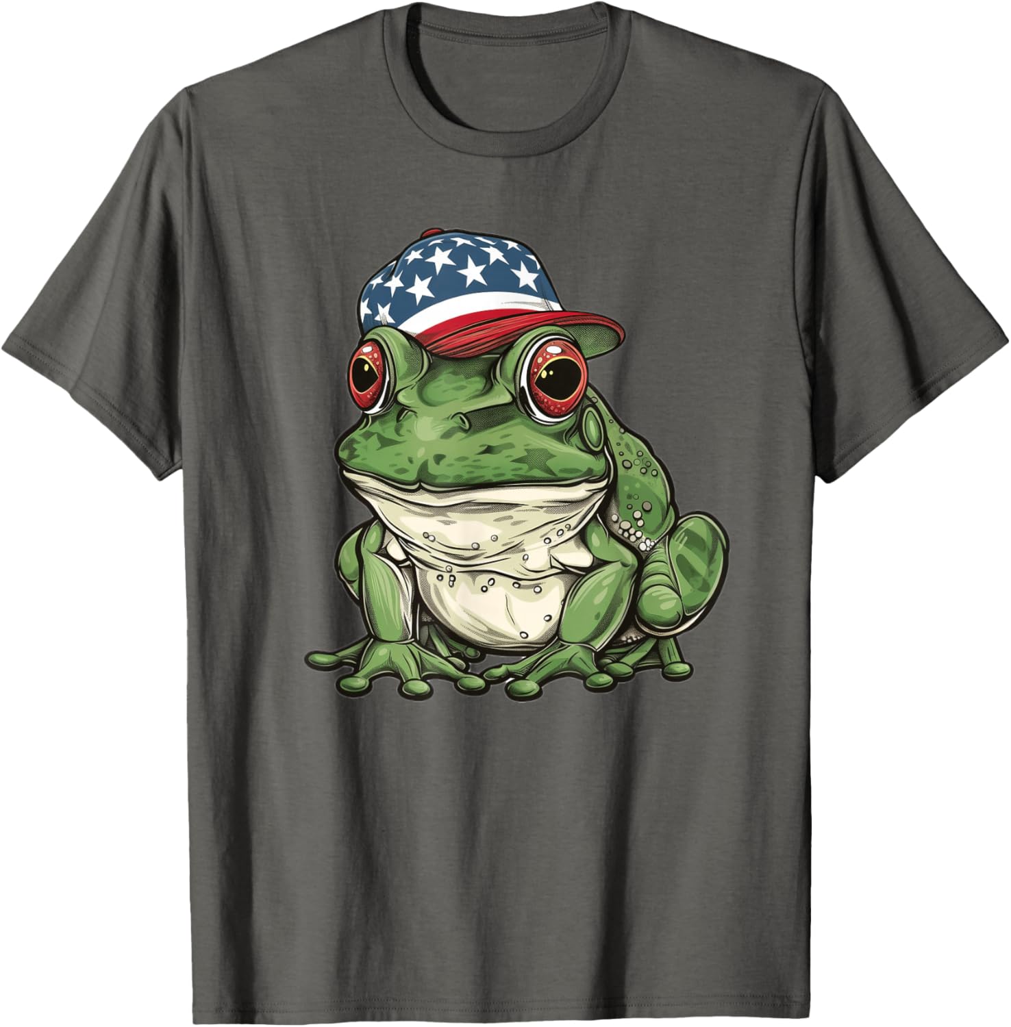 American Bullfrog T-Shirt with USA Hat β Fun and Unique Apparel - 7