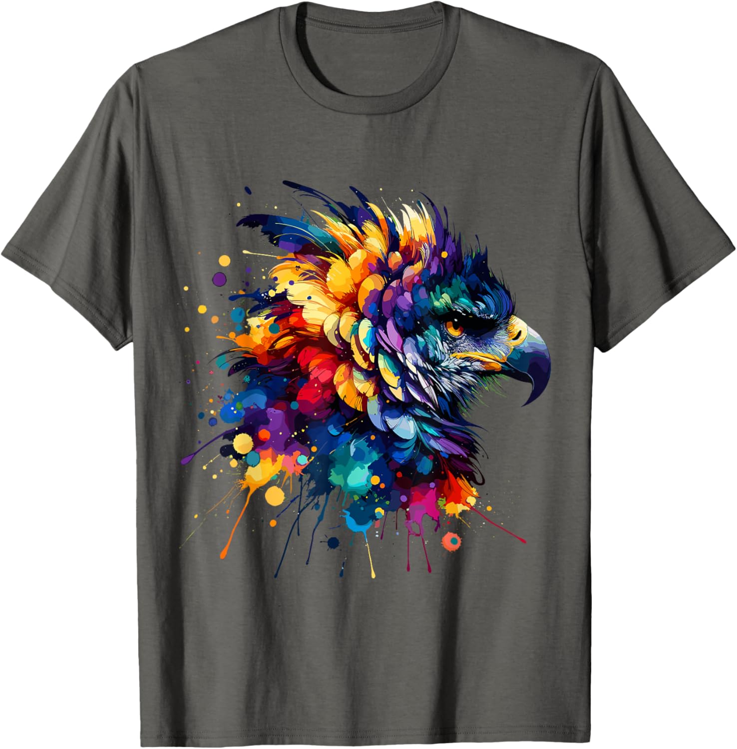 Colorful Harpy Eagle Splash Art T-Shirt for Nature Lovers and Wildlife Fans - 24