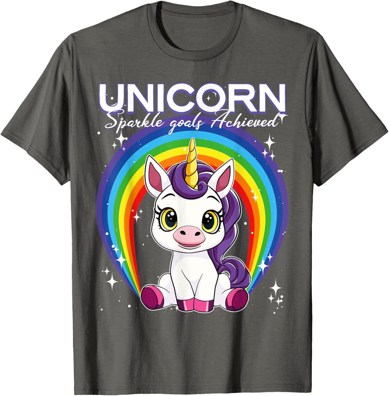 Unicorn Sparkle Goals Achieved T-Shirt for Dreamers and Believers - 22