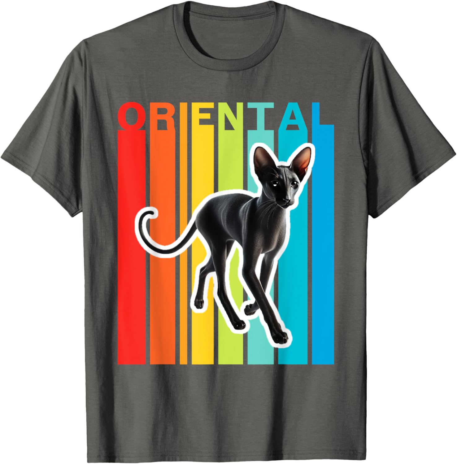 Colorful Oriental Cat T-Shirt for Cat Lovers β Trendy and Fun Apparel - 1