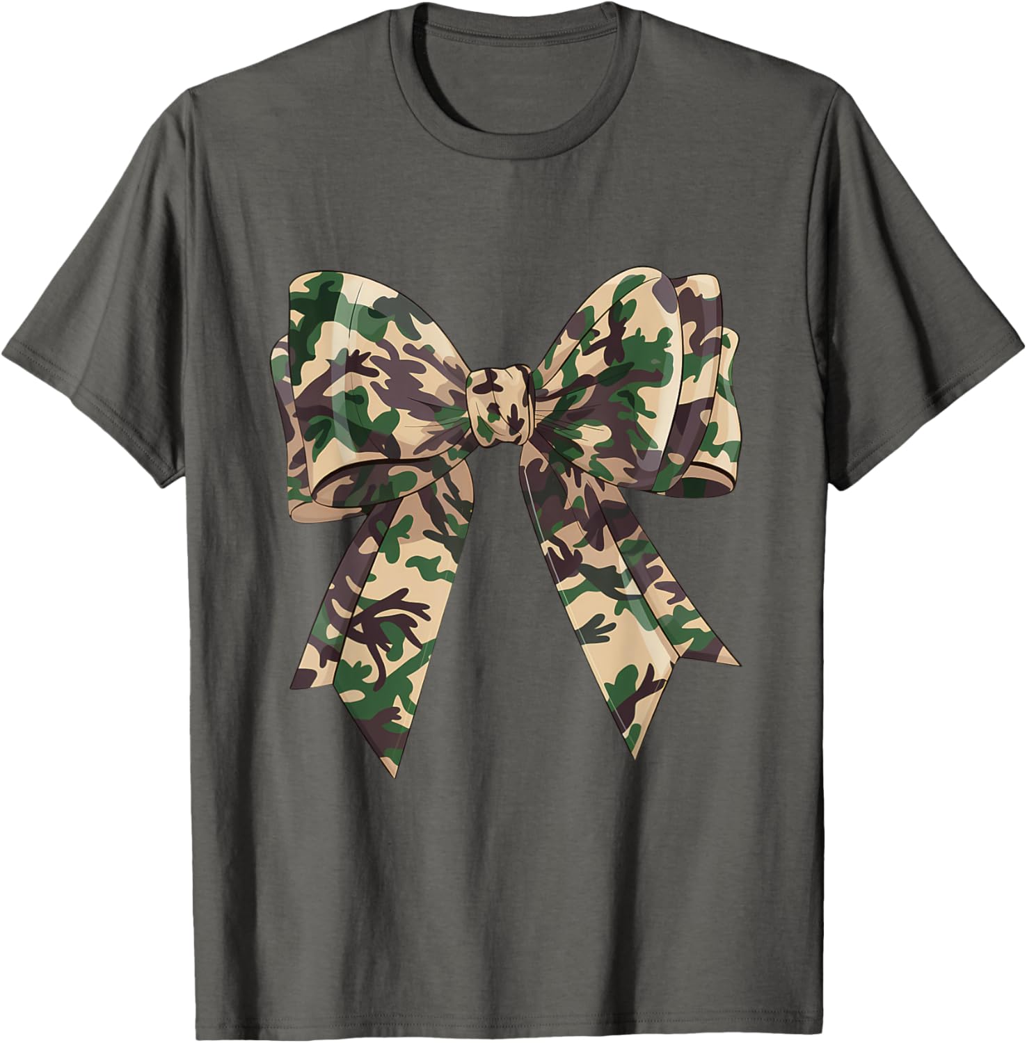 Chic Camouflage Bow Coquette T-Shirt for Hunting Women and Girls - 28