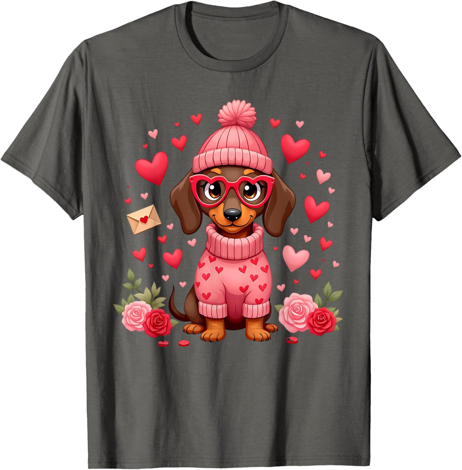 Valentine's Day Dachshund Mom T-Shirt Cute Weiner Dog Love Gift - 11