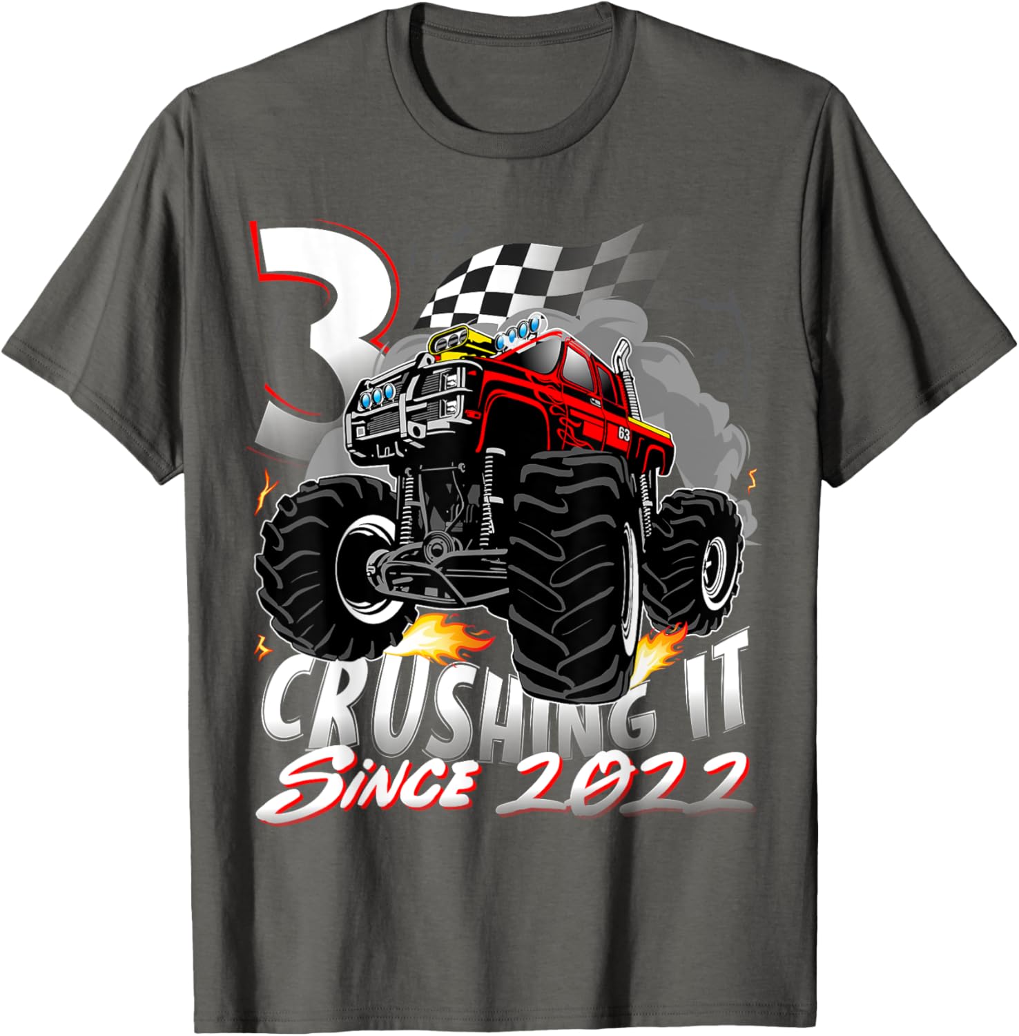 Cool Monster Truck Birthday T-Shirt for 3 Year Old Boys Born 2022 - 15