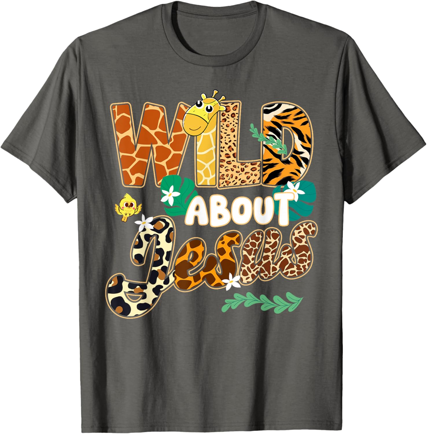 Wild About Jesus Kids T-Shirt with Fun Leopard Zebra Print Design - 17