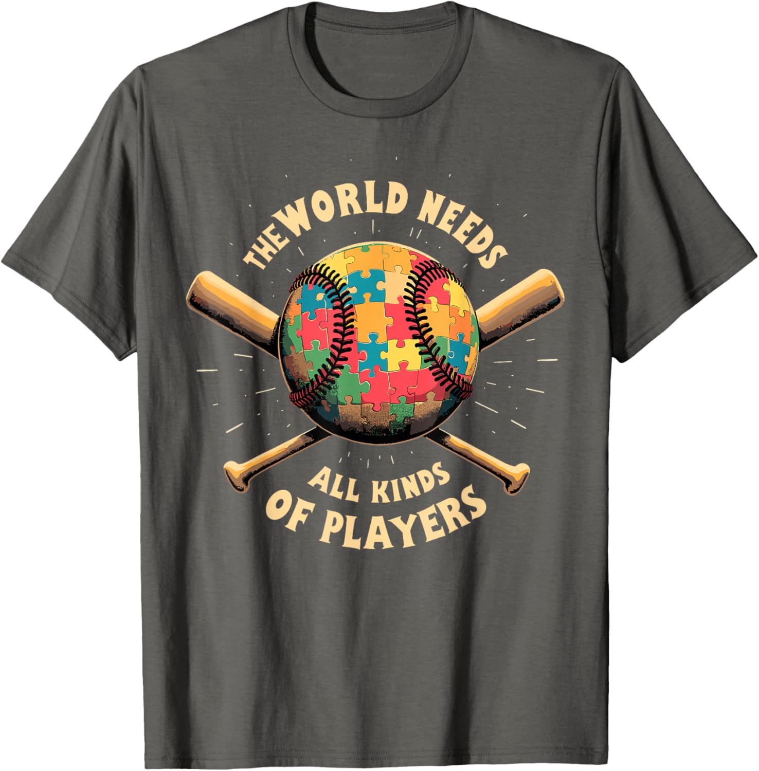 Autism Awareness Support T-Shirt for Baseball Players and Fans - 2