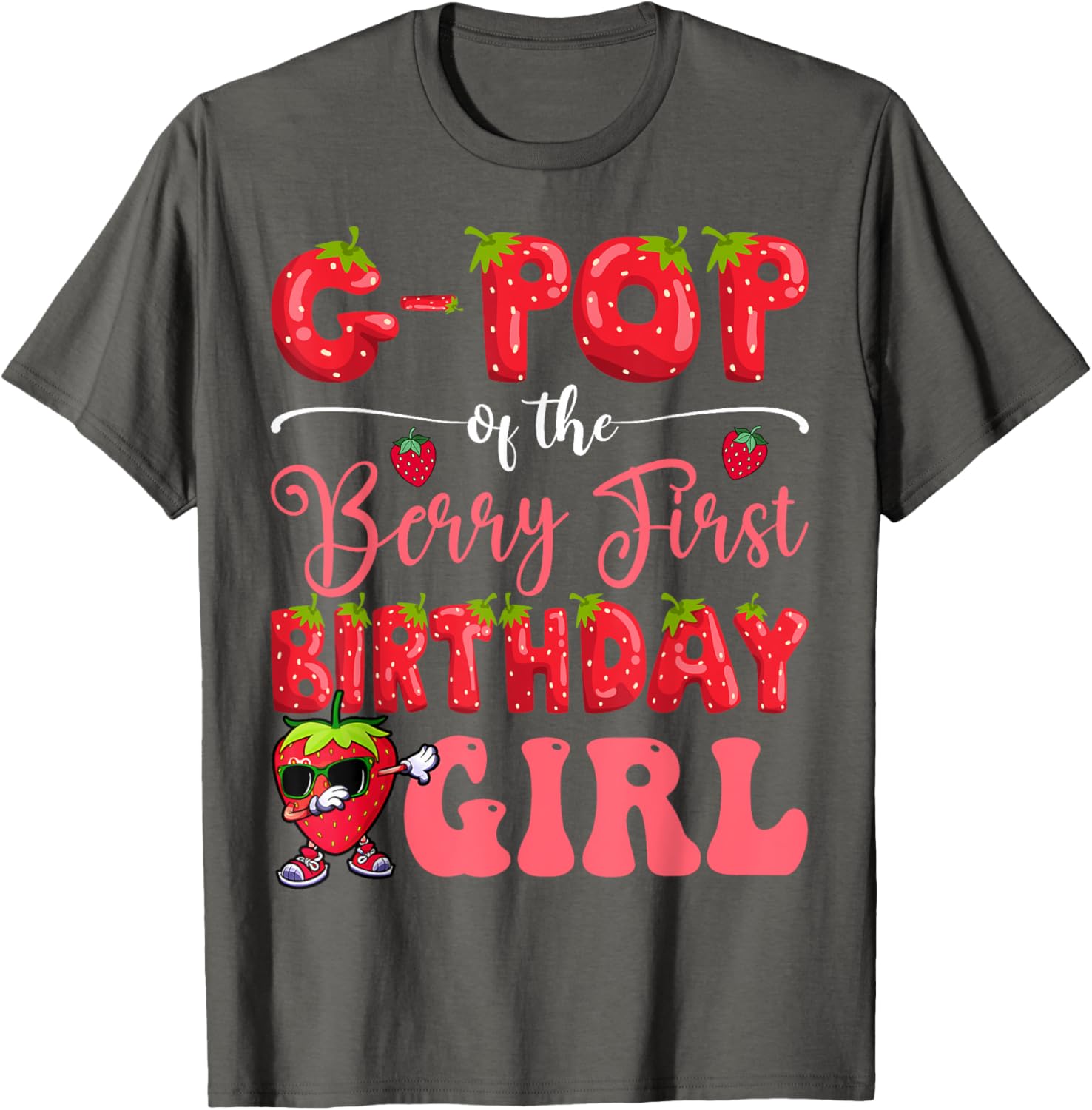 G-Pop Berry First Birthday Girl T-Shirt Sweet Strawberry Design - 3
