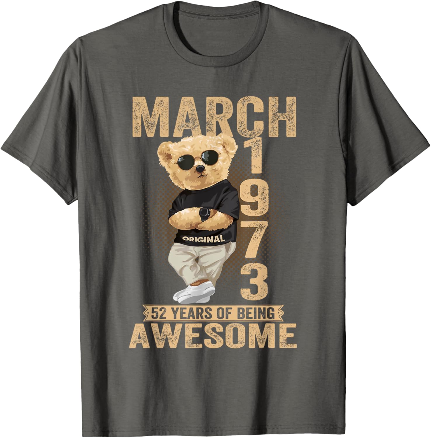 Awesome 1973 Teddy Bear T-Shirt for March 52nd Birthday Celebration - 3