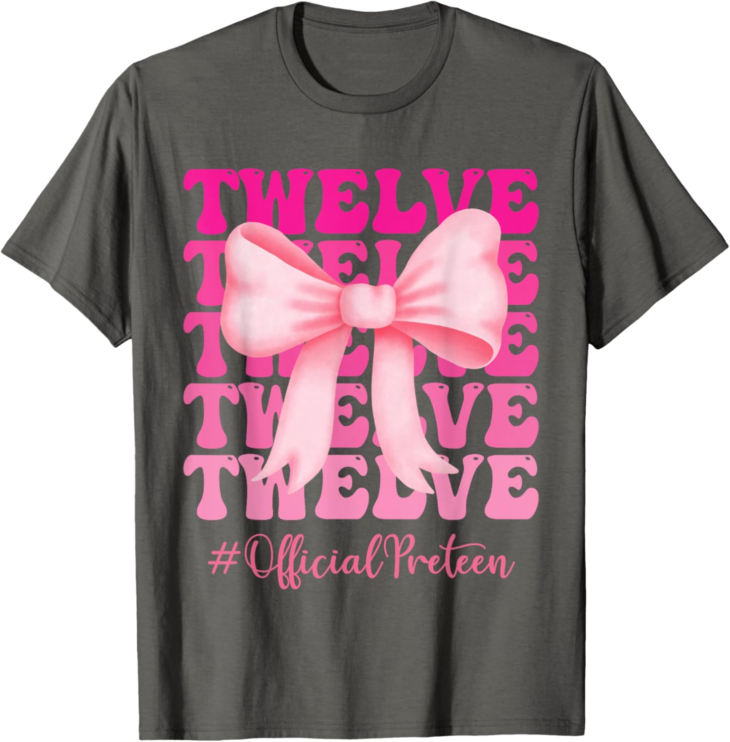 Birthday Girl Pink Coquette Bow T-Shirt for Stylish 12 Year Olds - 6