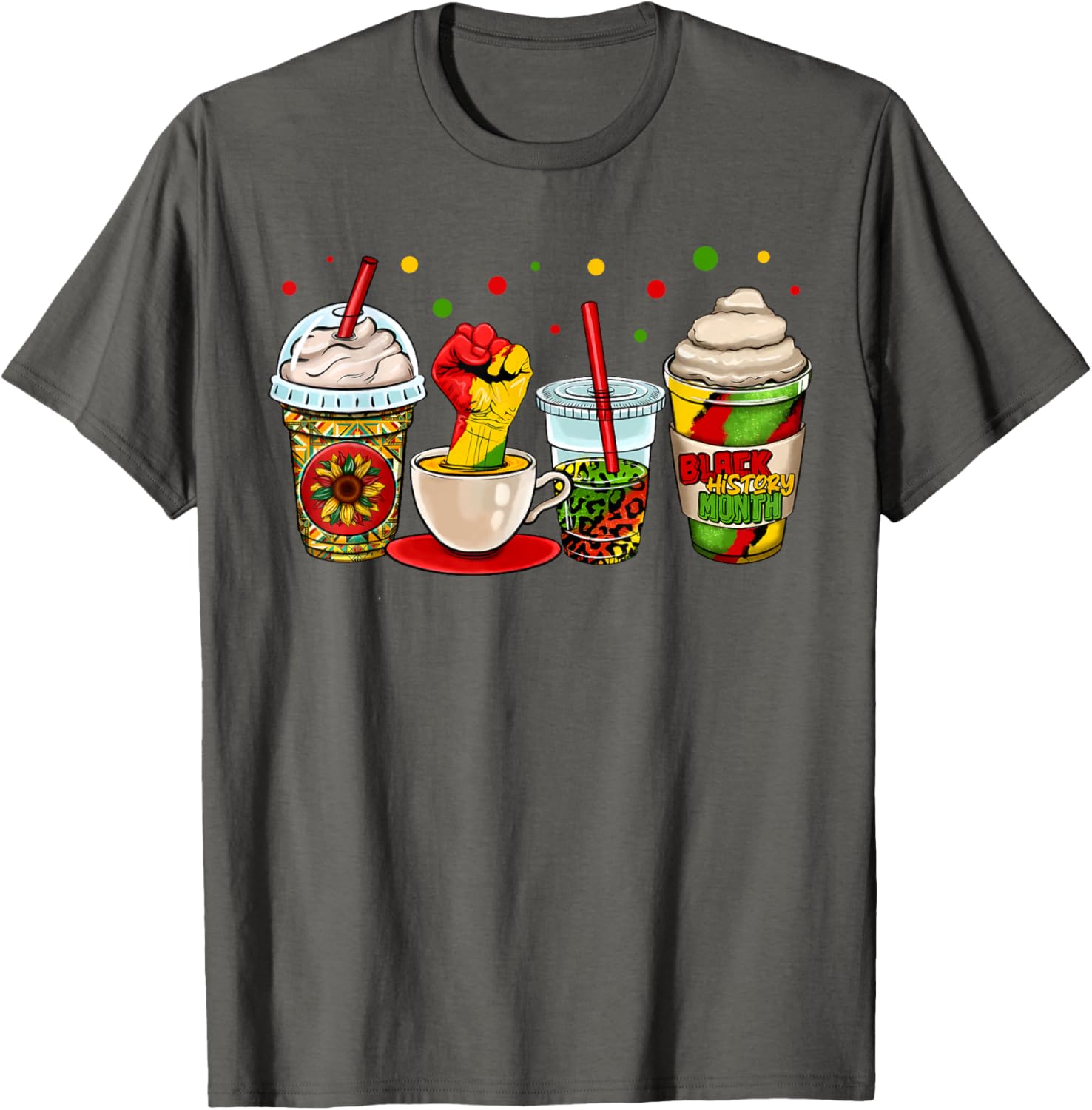 Celebrate Black History Month with Kente Dashiki Coffee Cup T-Shirt - 28