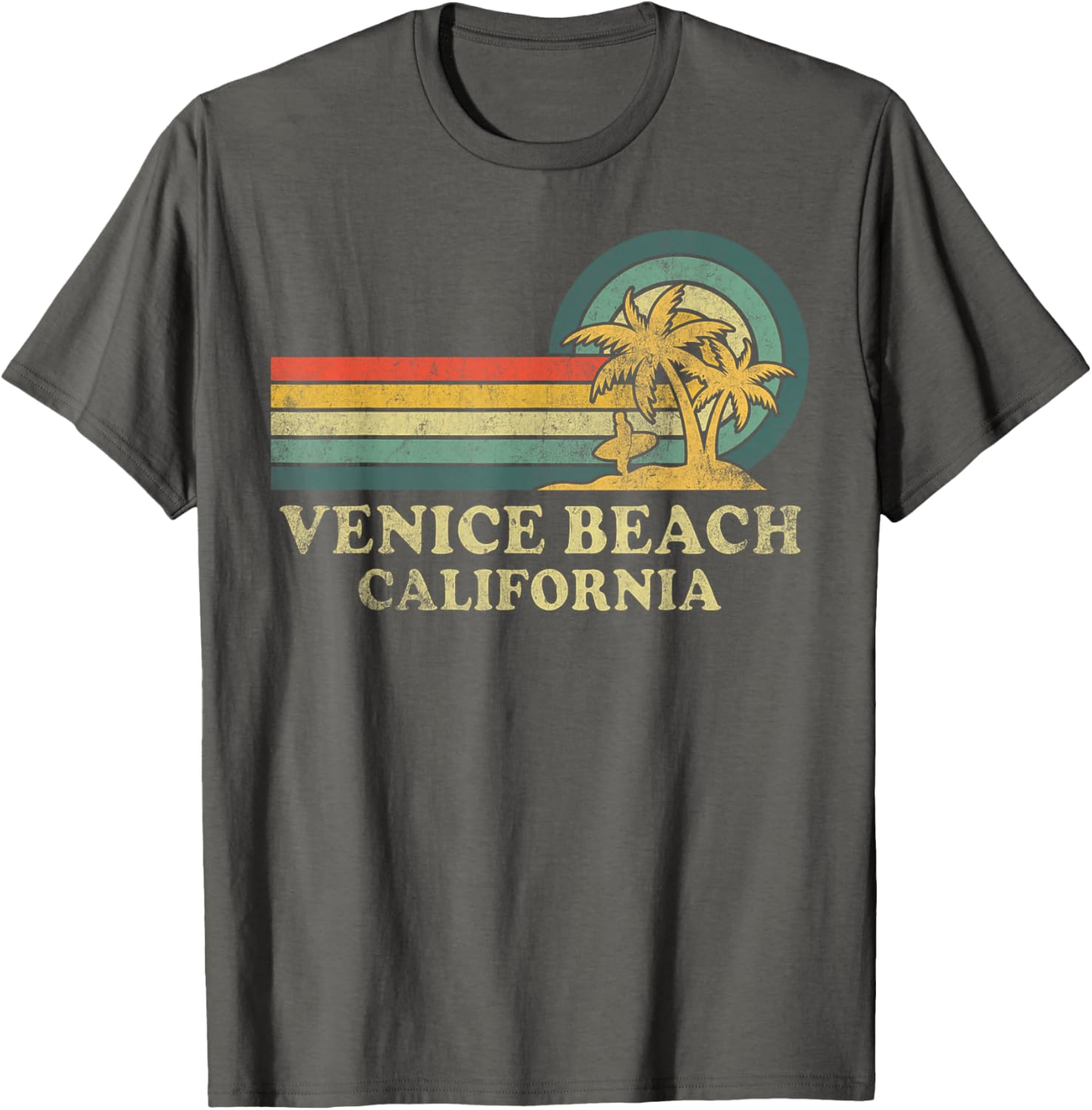 Vintage Venice Beach Family Vacation Palm Tree T-Shirt for Fun Lovers - 17