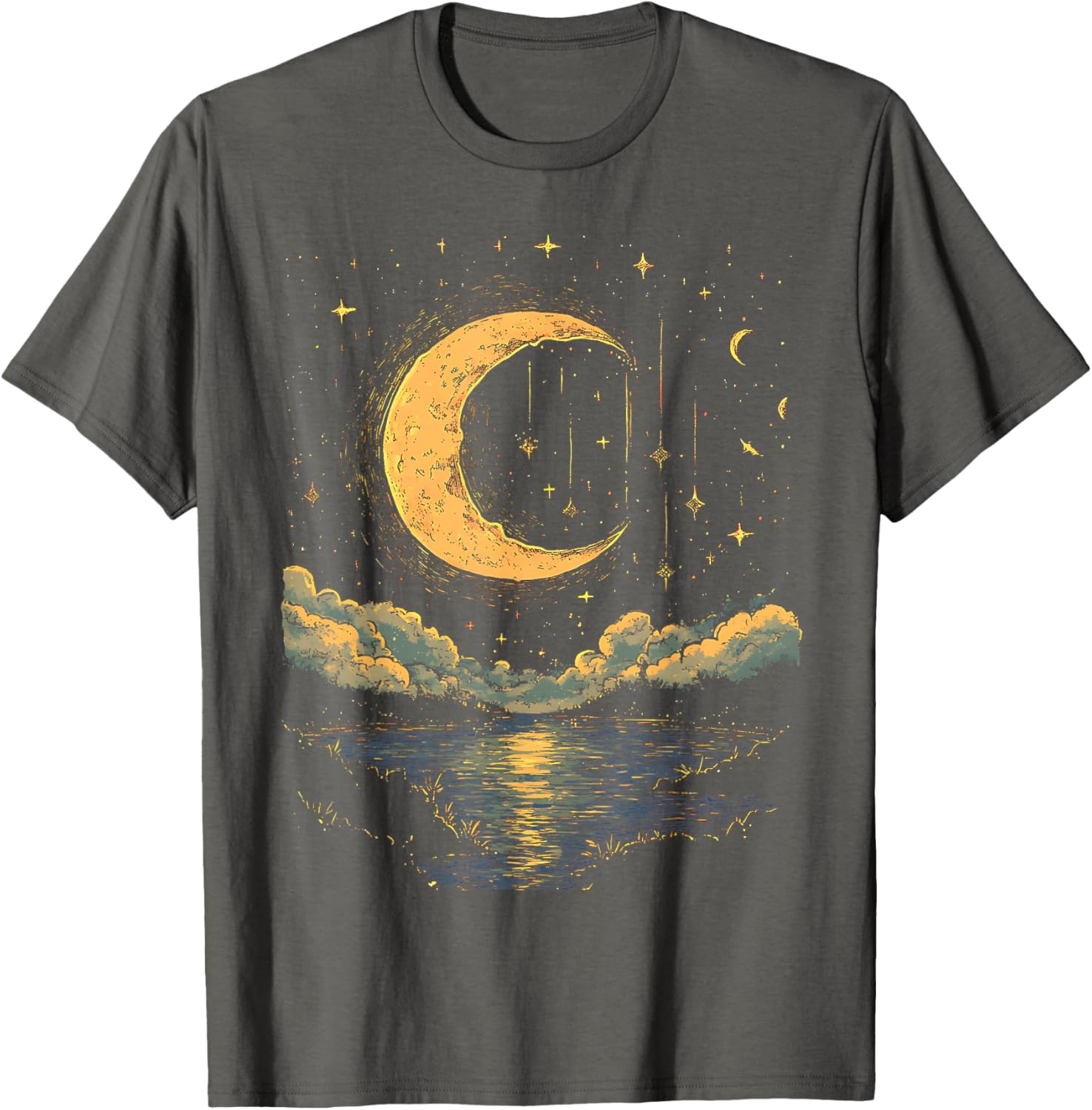 Boho Half Moon Vintage T-Shirt for Celestial Hippie Style Enthusiasts - 12