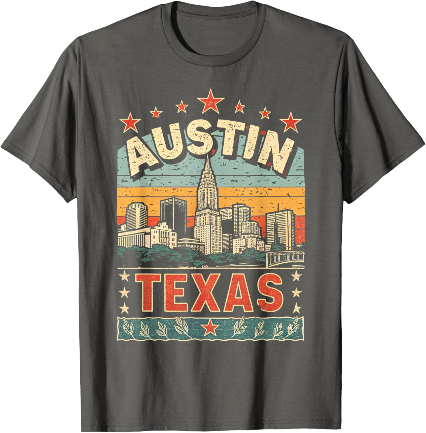 Austin Texas Skyline Vintage Graphic T-Shirt for City Lovers - 6