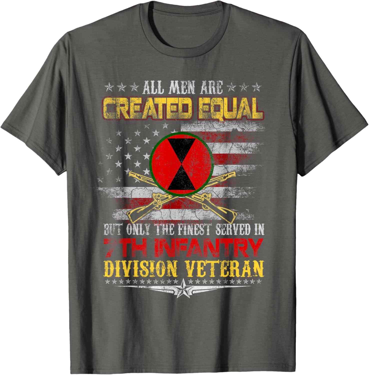 All Men Created Equal 7th Infantry Division Veteran T-Shirt for Heroes - 7