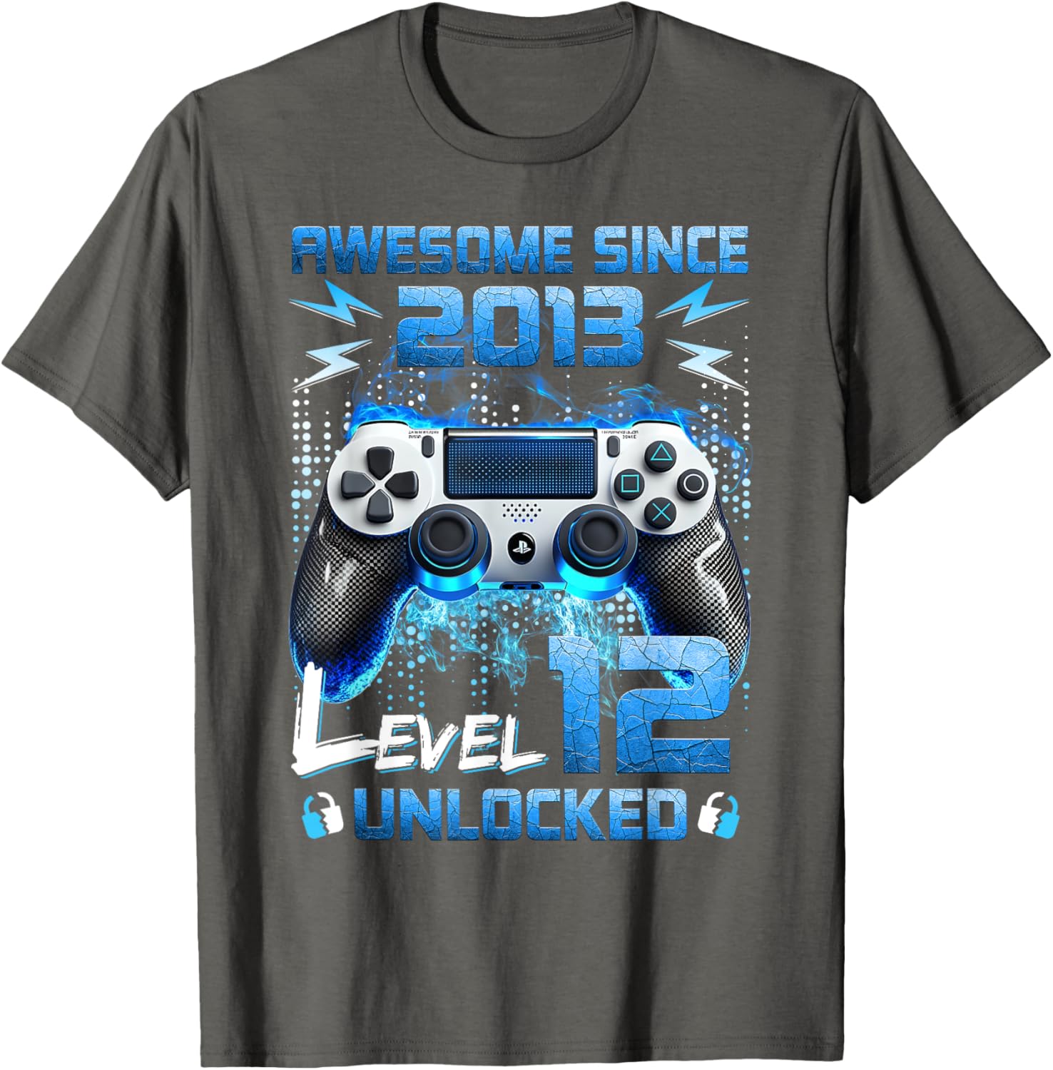 Level 12 Unlocked Video Gamer T-Shirt for 12 Year Old Birthday Fun - 14