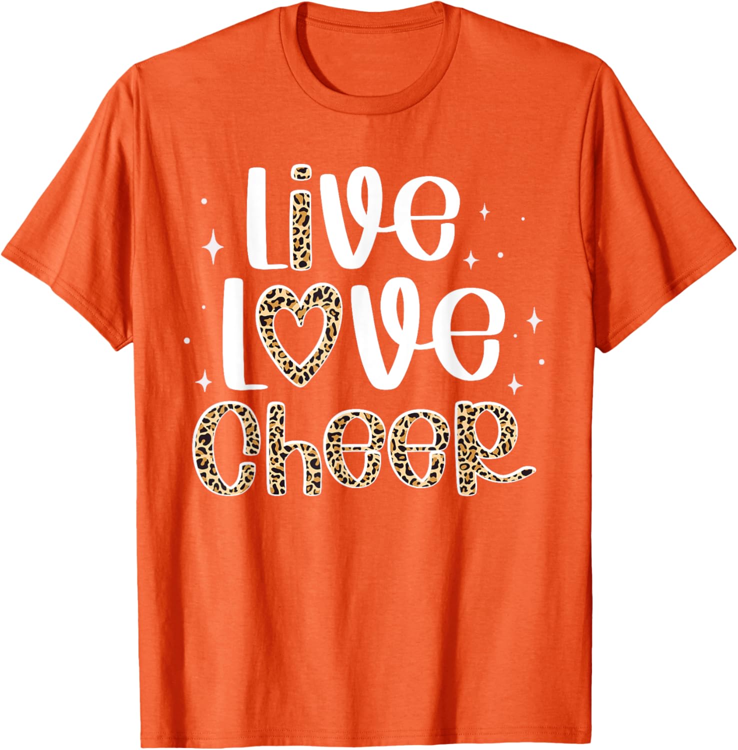Cheerleader Live Love Cheer Leopard Print T-Shirt for Cheer Fans - 7