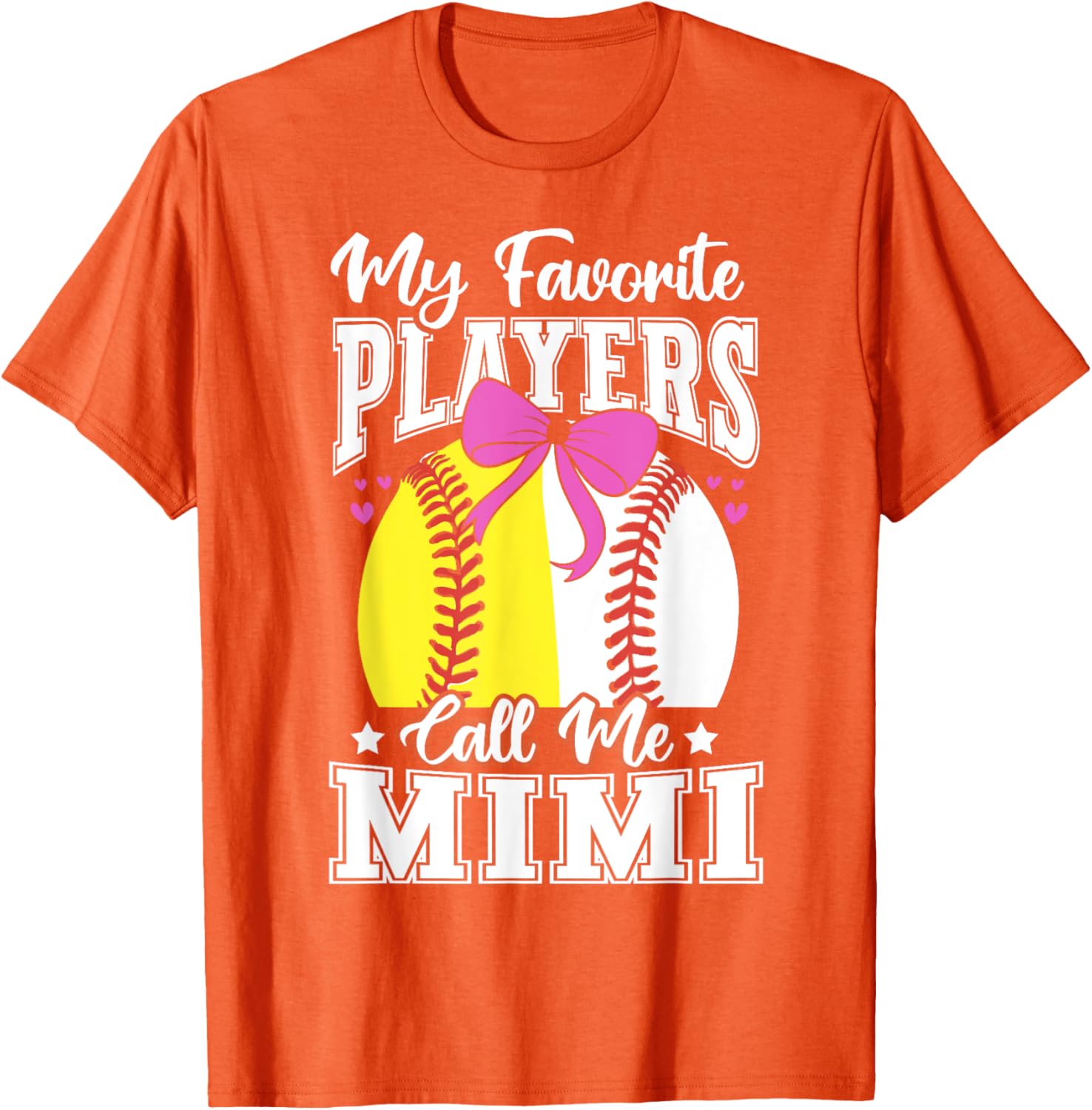 Baseball Grandma Favorite Softball Players Mimi Bow T-Shirt for Fans - 6