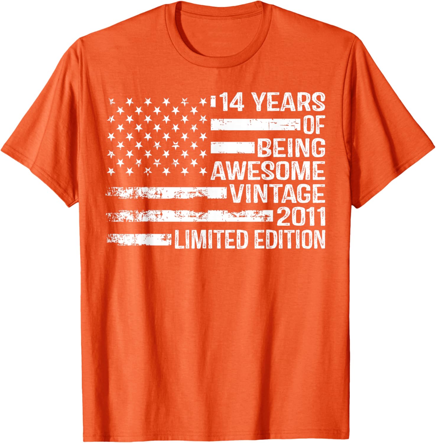 Vintage American Flag T-Shirt for 14th Birthday Celebration - 14 Years Old - 12
