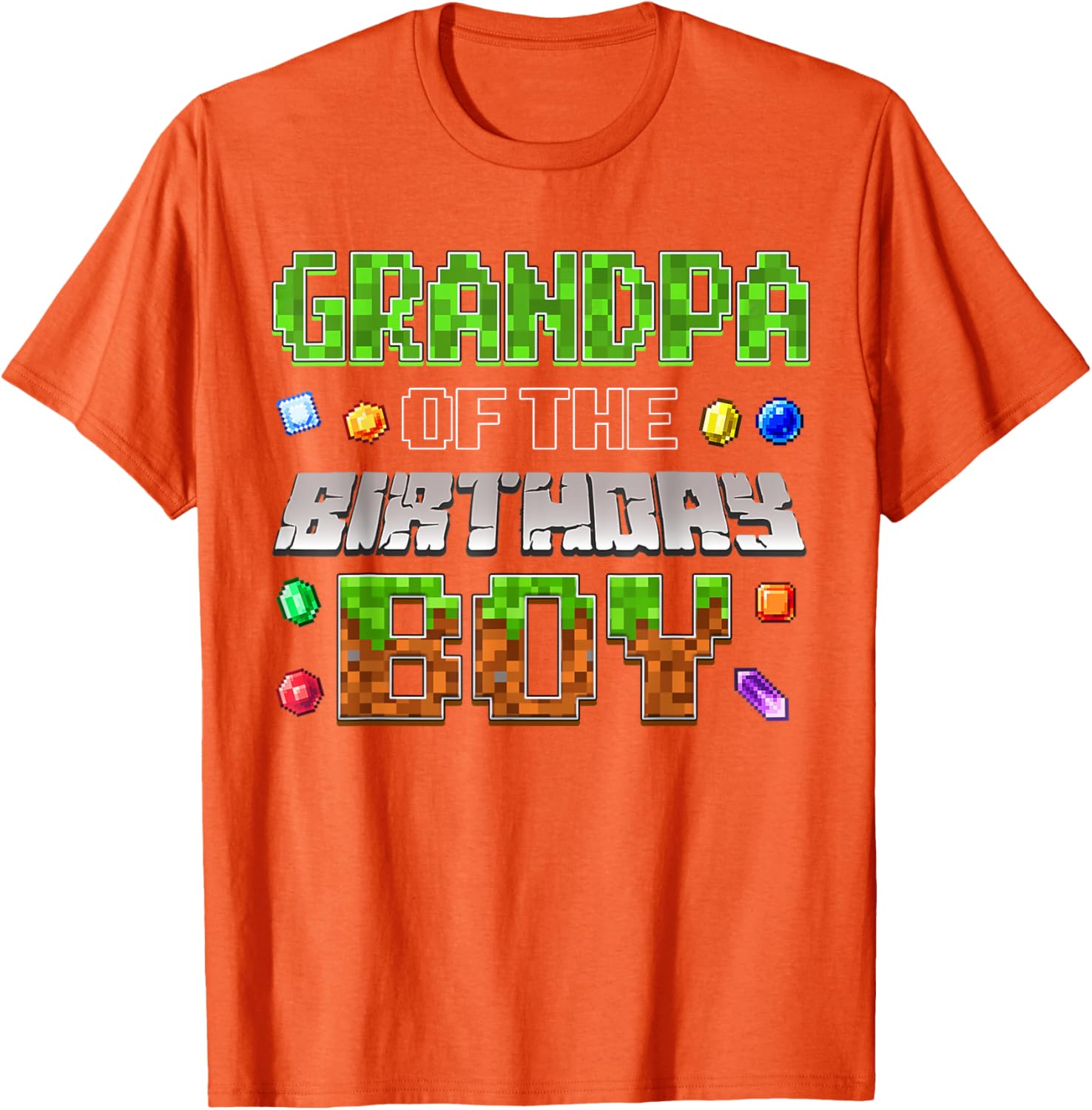 Grandpa of the Birthday Boy Pixel Number T-Shirt for Fun Celebrations - 3