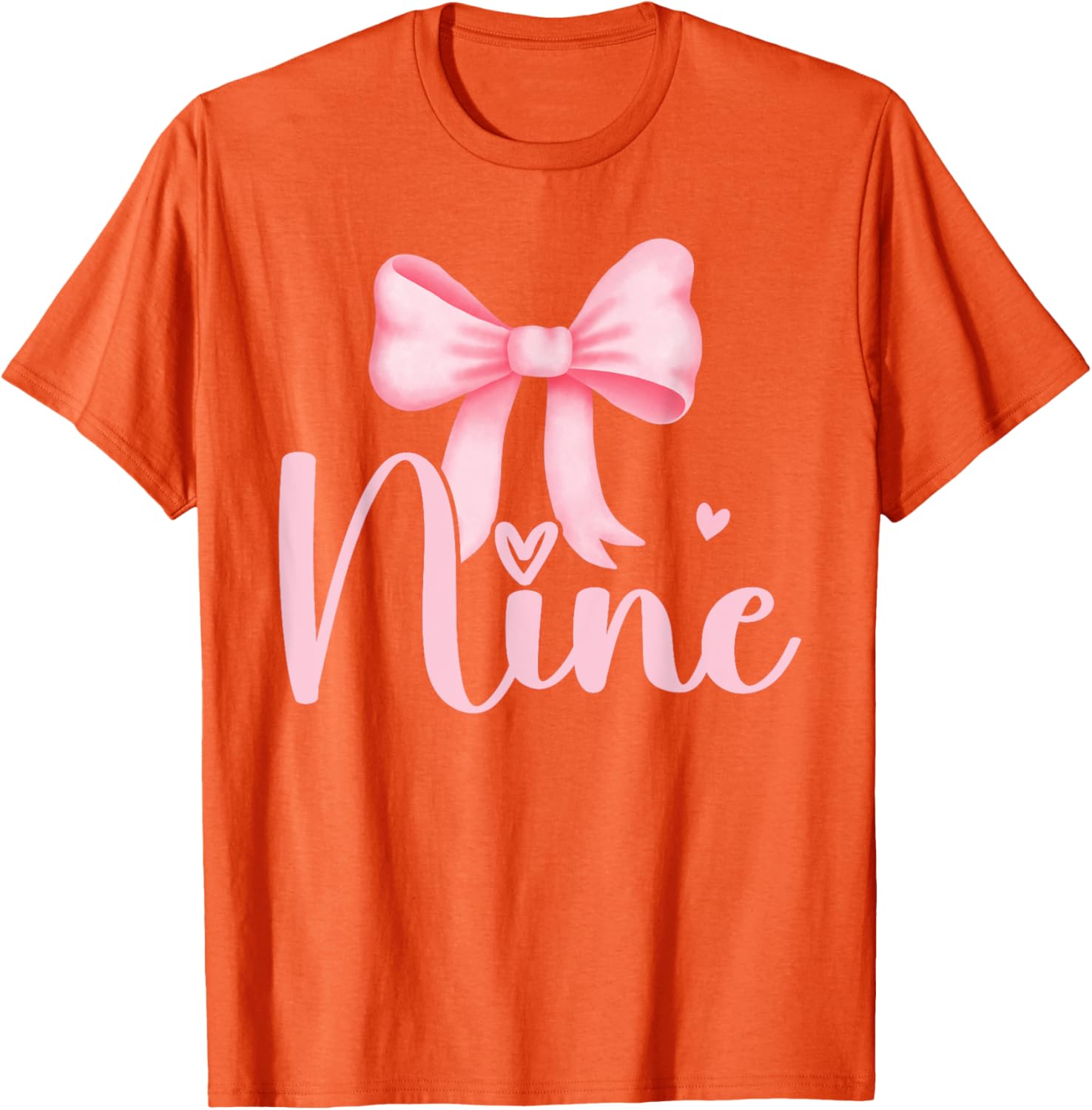 Adorable Birthday Girl Pink Coquette Bow T-Shirt for 9 Year Olds - 10