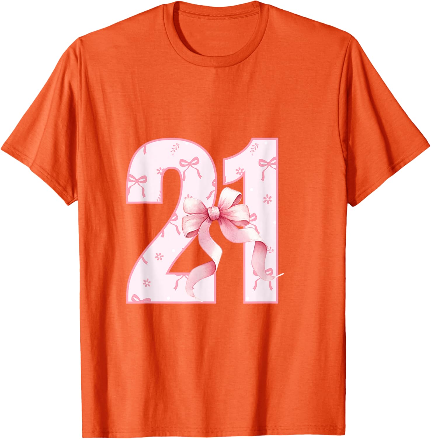 Cute Pink Coquette Bow Birthday Girl T-Shirt for 21st Celebration - 8