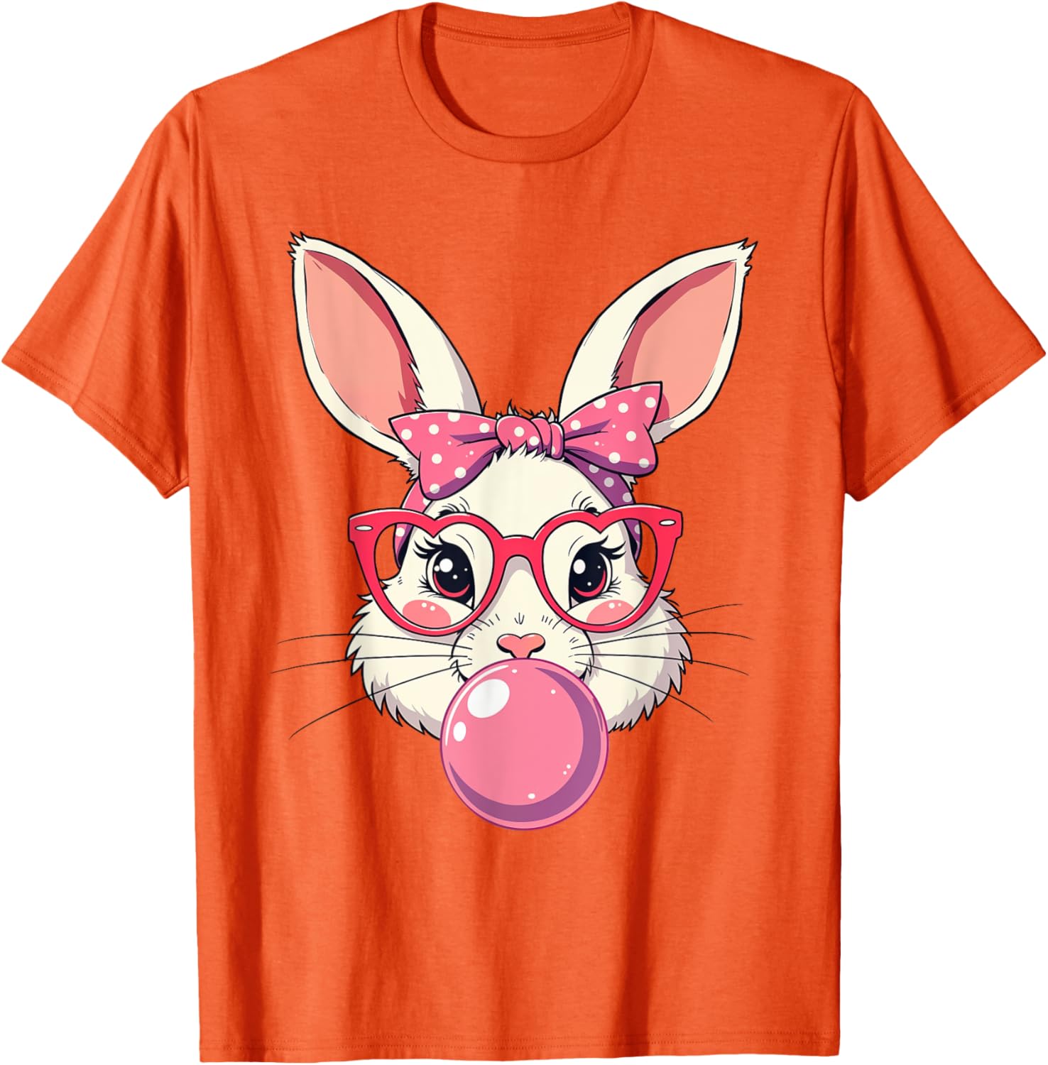 Cute Bunny Face Bow T-Shirt for Easter Fun - Kids and Adults Available - 11