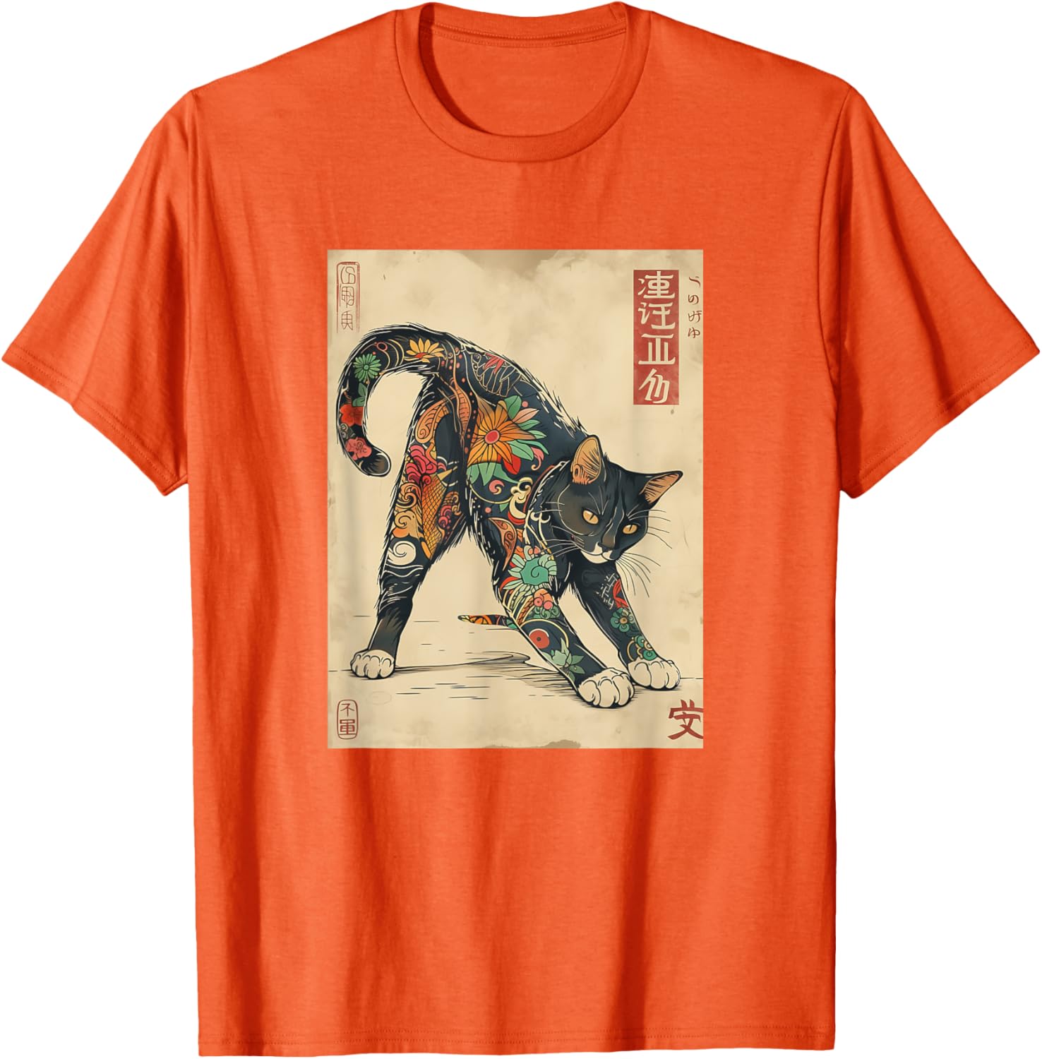 Unique Cat Japanese Tattoo Art T-Shirt for Men, Women, and Kids - 20