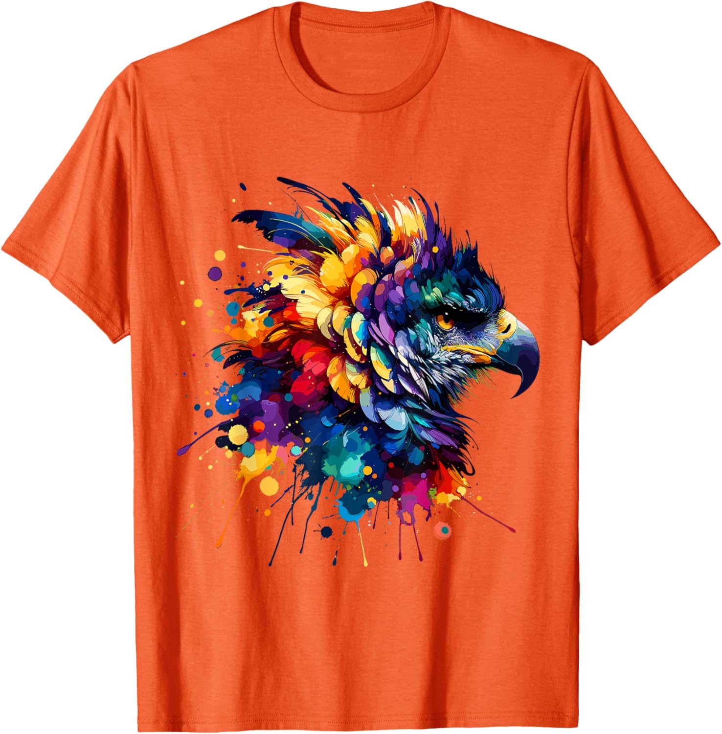 Colorful Harpy Eagle Splash Art T-Shirt for Nature Lovers and Wildlife Fans - 28