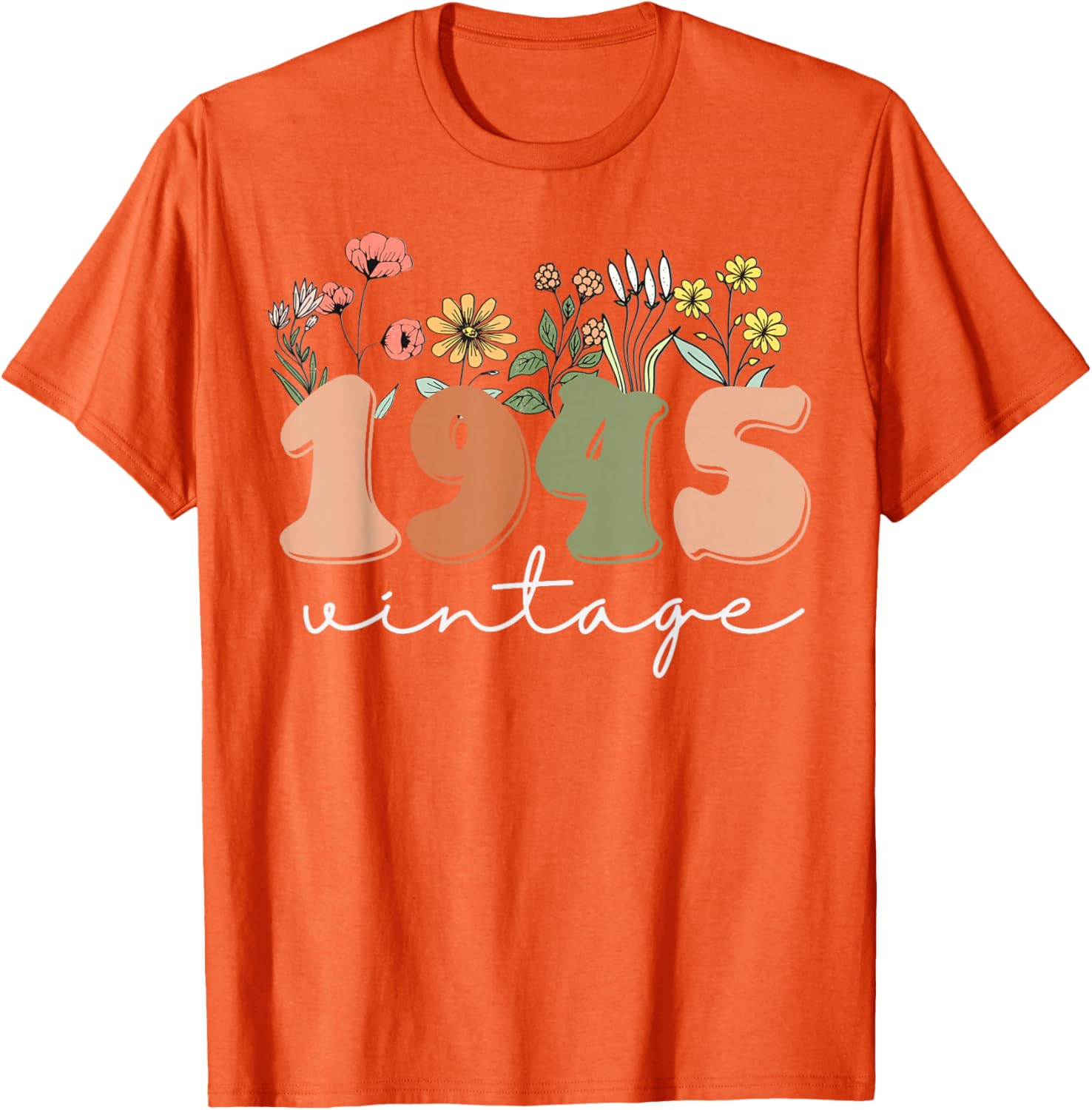 Vintage 1945 80th Birthday Wildflower Tee for Women - Unique Gift Idea - 28