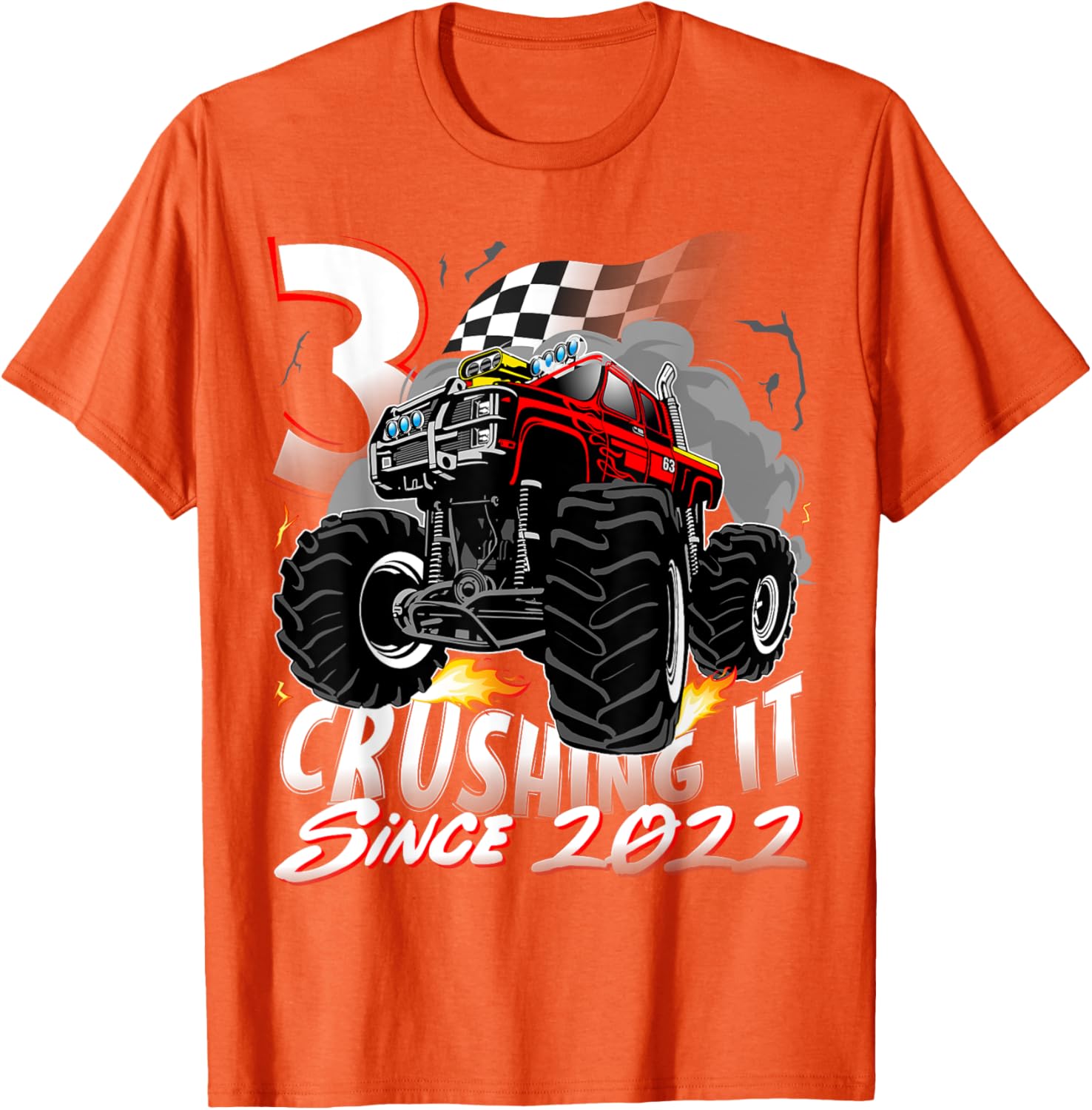 Cool Monster Truck Birthday T-Shirt for 3 Year Old Boys Born 2022 - 17