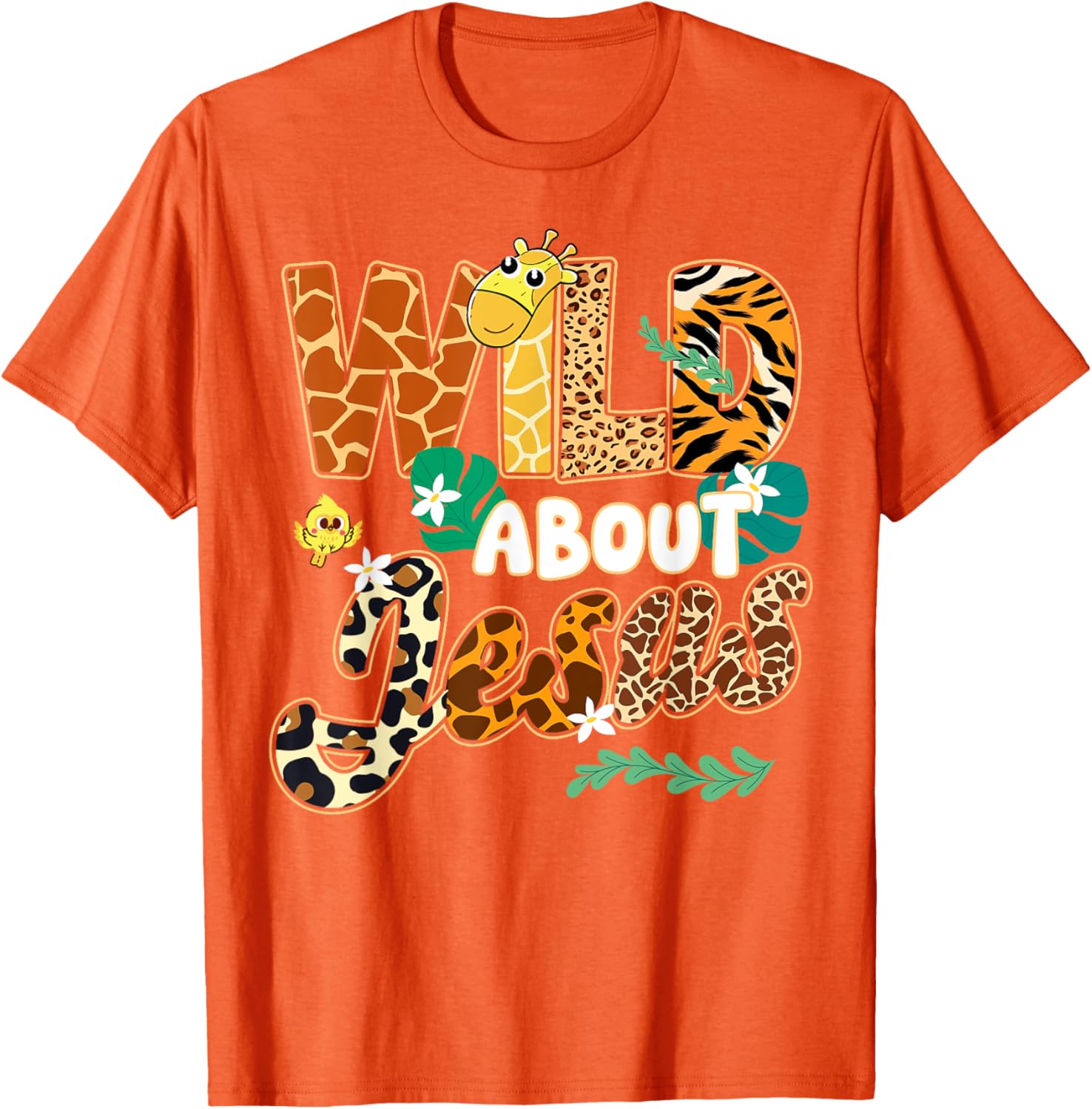 Wild About Jesus Kids T-Shirt with Fun Leopard Zebra Print Design - 7