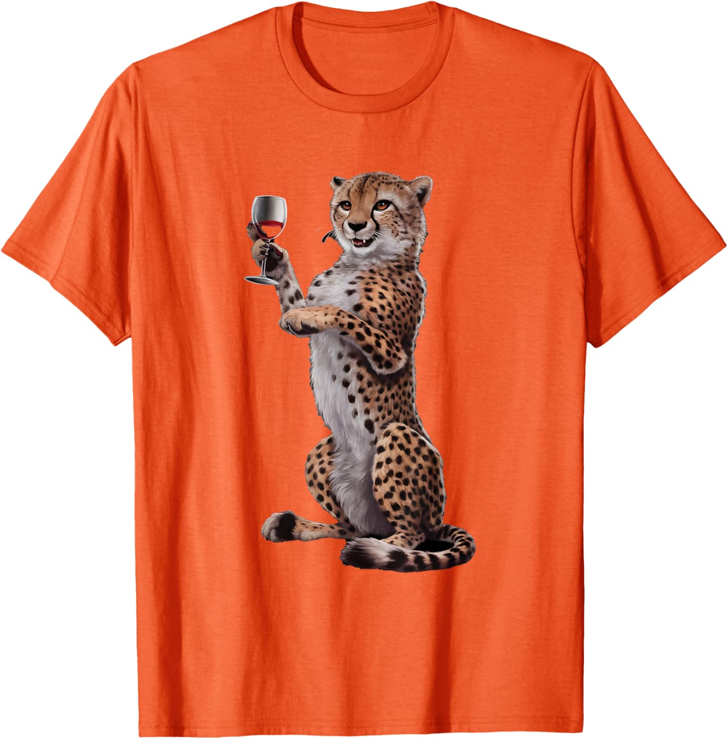 Cheetah Drinking Wine T-Shirt Fun Animal Lover Apparel for All Occasions - 8