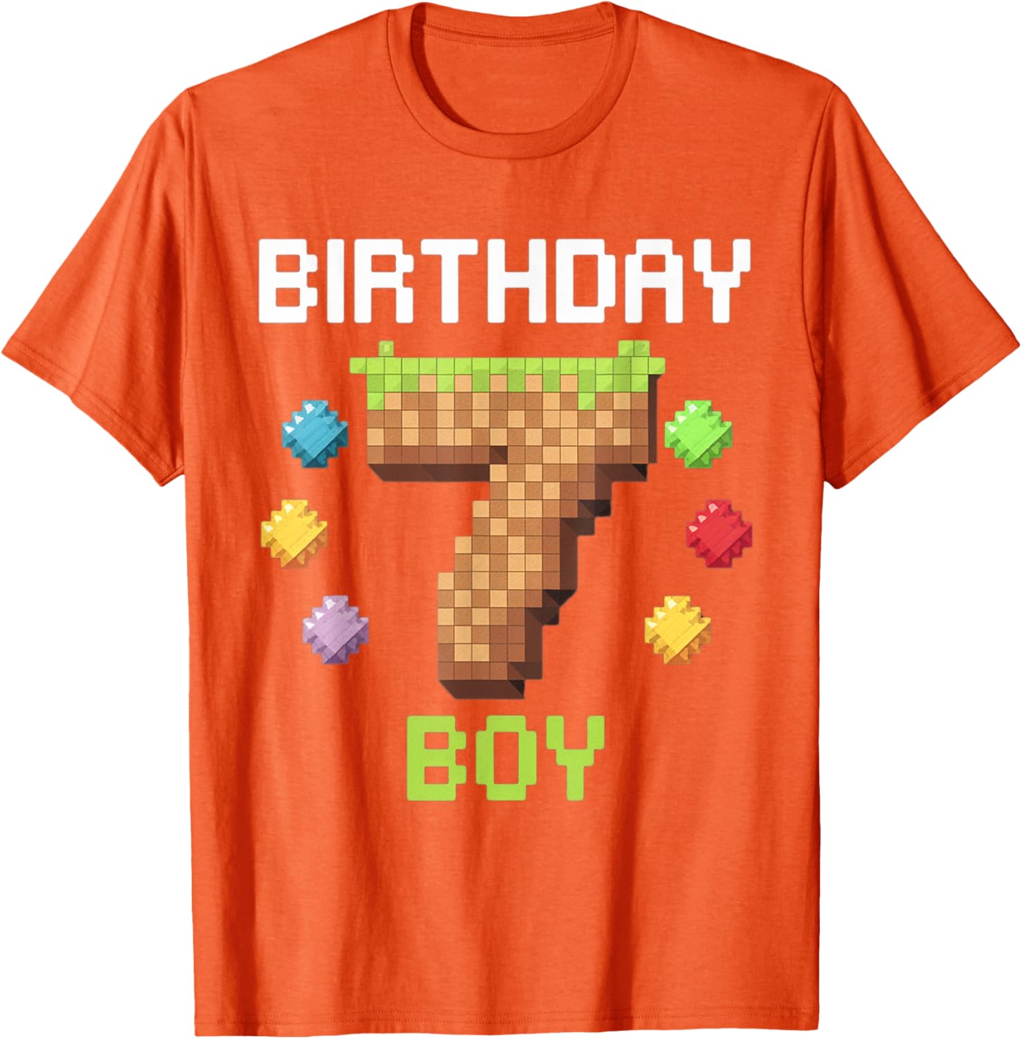 Birthday Boy Gamer 7th Birthday Pixel Number T-Shirt for Kids - 12