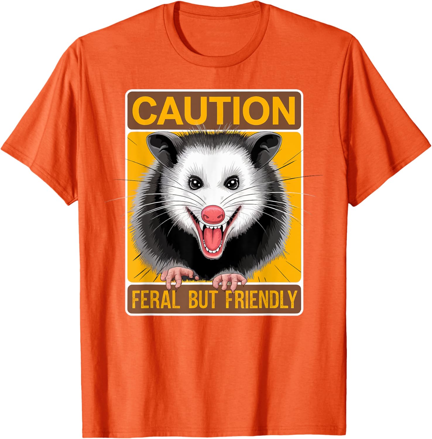 Caution Feral But Friendly Opossum T-Shirt for Animal Lovers - 11