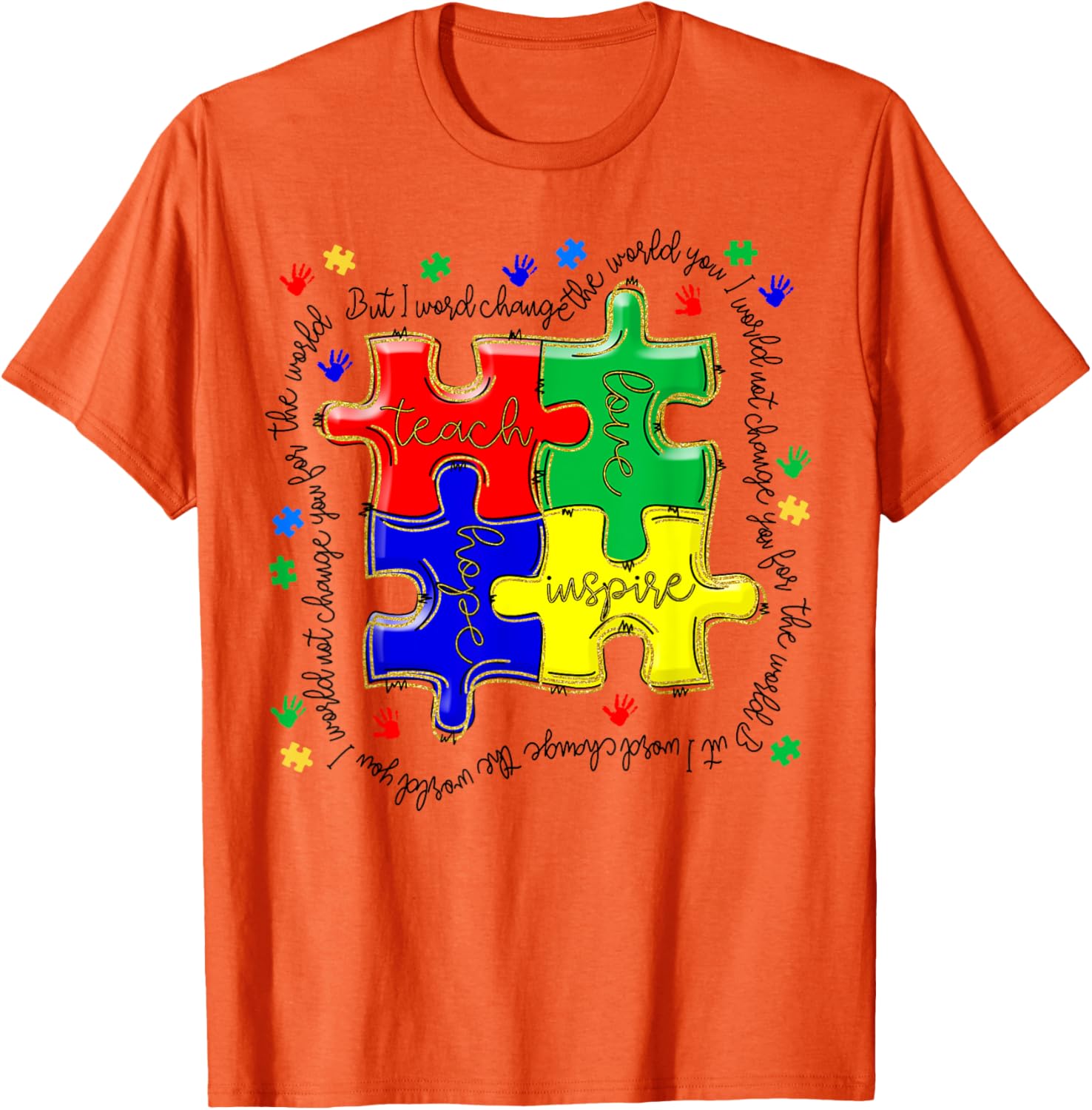 Autism Awareness Teacher Puzzle Shirt Teach Accept Understand Love - 6