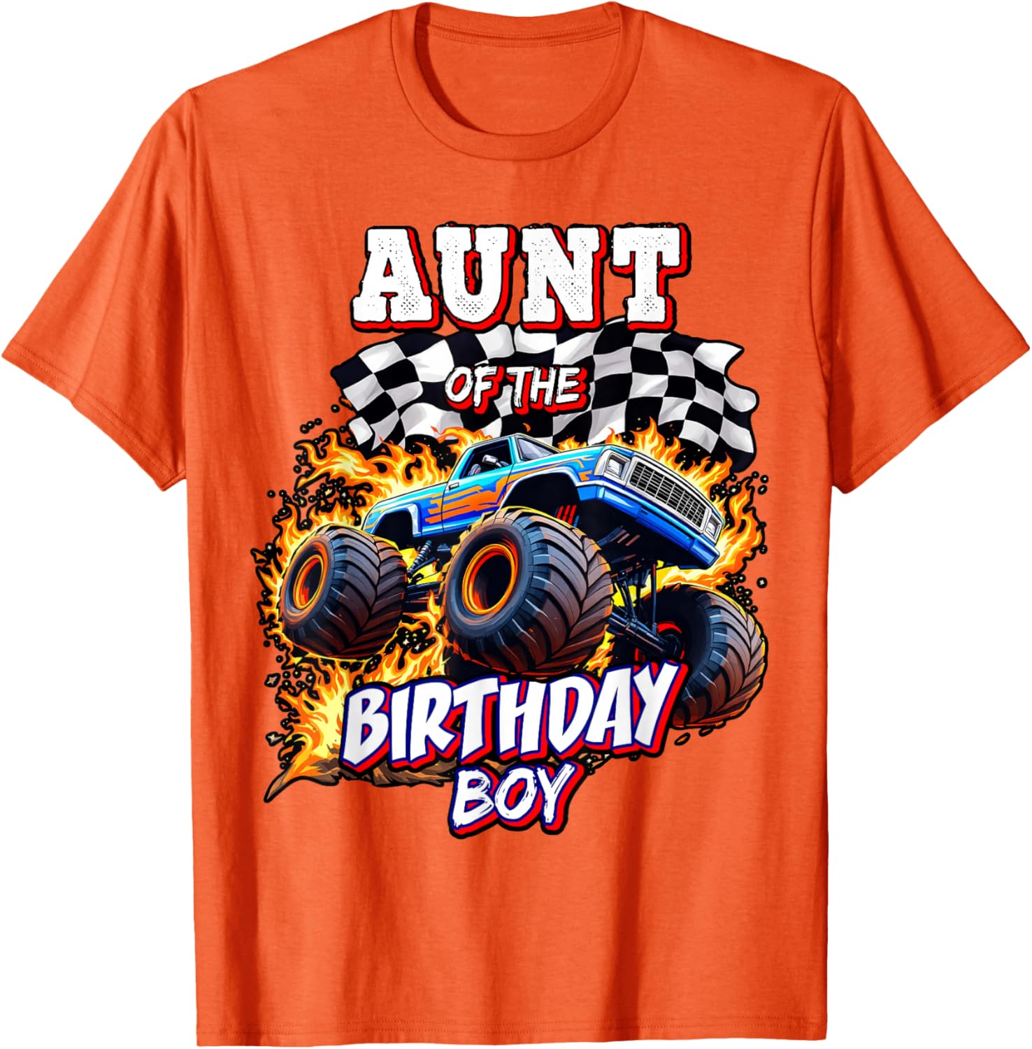 Monster Truck Birthday Party T-Shirt for Aunt of the Birthday Boy - 2