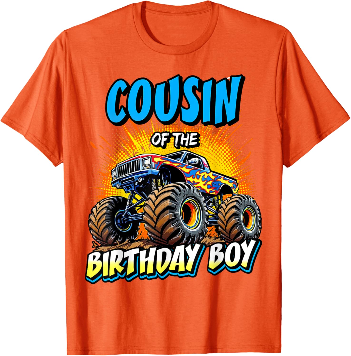 Cousin of the Birthday Boy Monster Truck T-Shirt for Fun Birthday Parties - 10