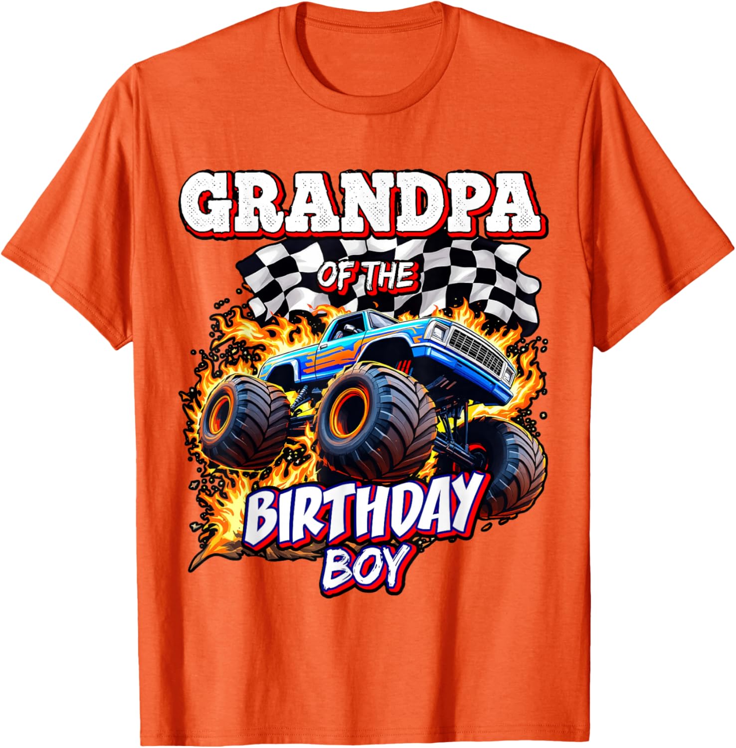 Grandpa of the Birthday Boy Monster Truck T-Shirt for Fun Celebrations - 8