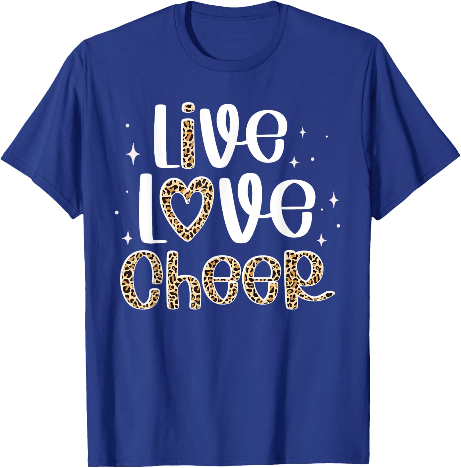 Cheerleader Live Love Cheer Leopard Print T-Shirt for Cheer Fans - 1