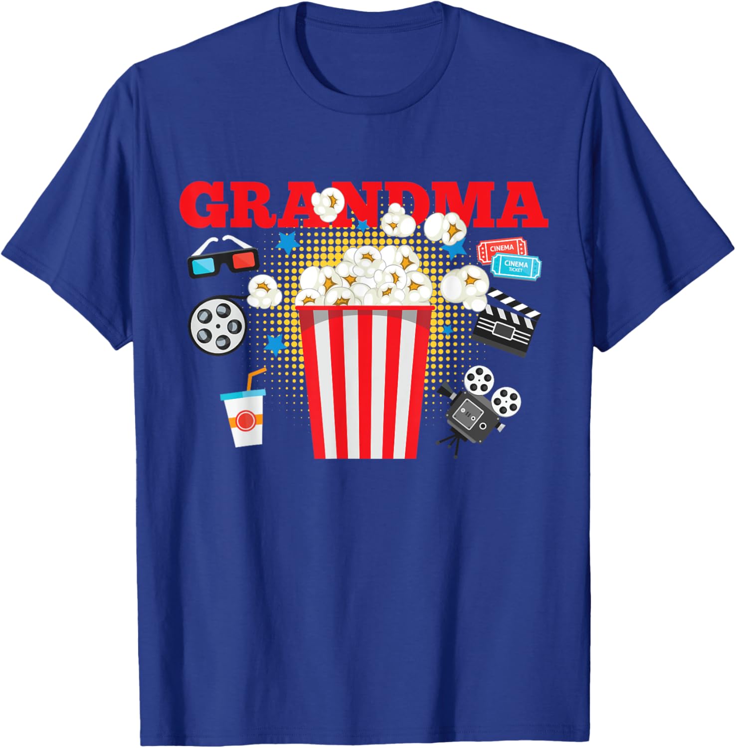 Grandma Movie Night Birthday Party T-Shirt for Fun Celebrations - 14