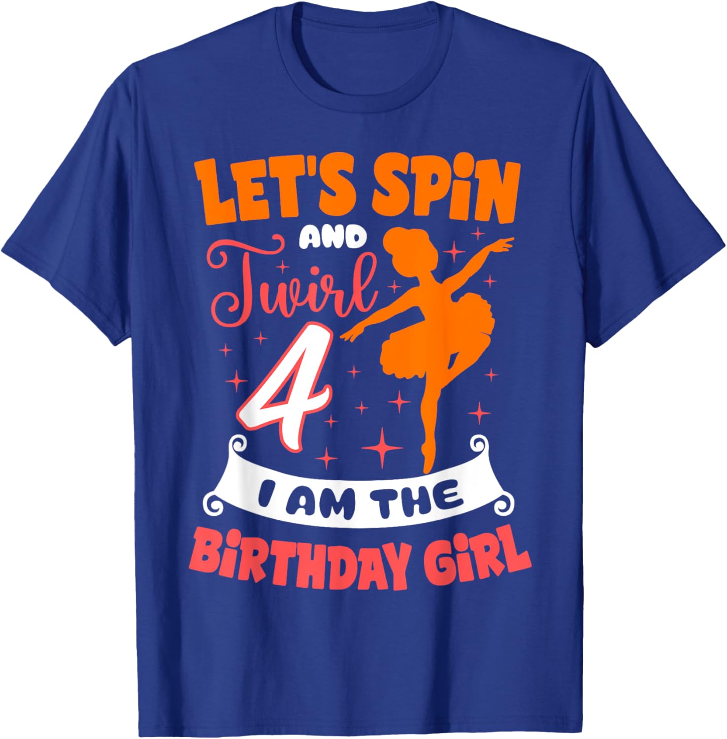 Ballerina Birthday Girl 4th Bday Pointe T-Shirt for Young Dancers - 23