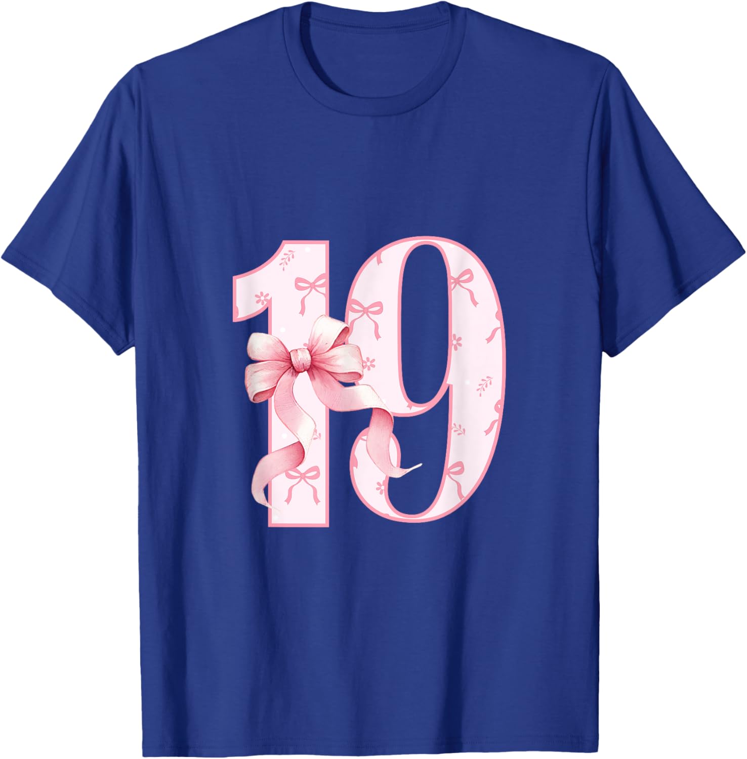 Cute Pink Coquette Bow 19th Birthday Girl T-Shirt for Celebrations - 12